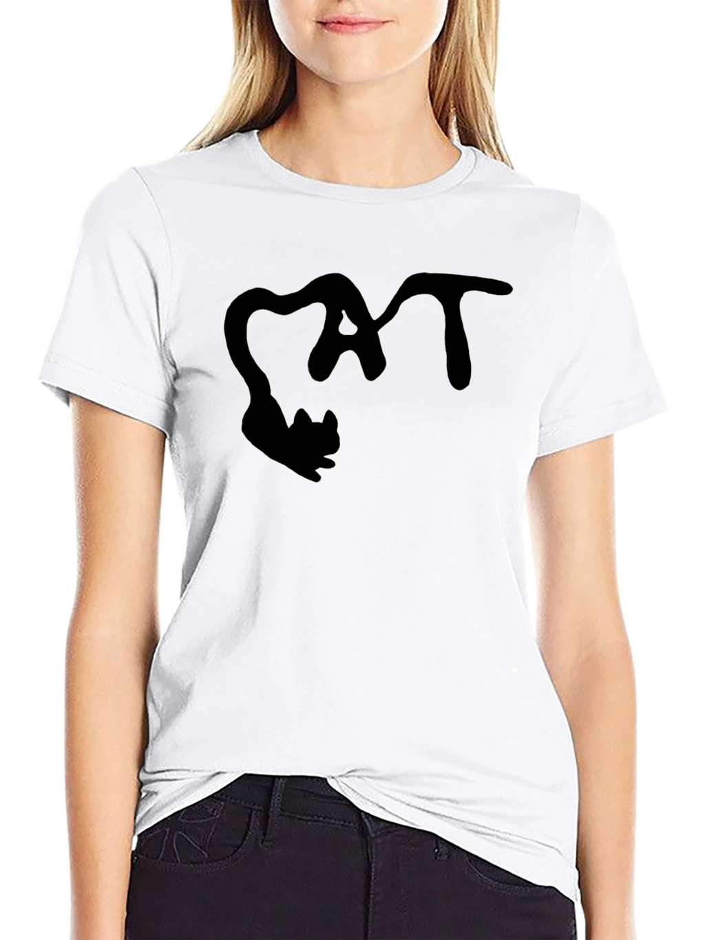 Cat Lovers Graphic Tee - Black