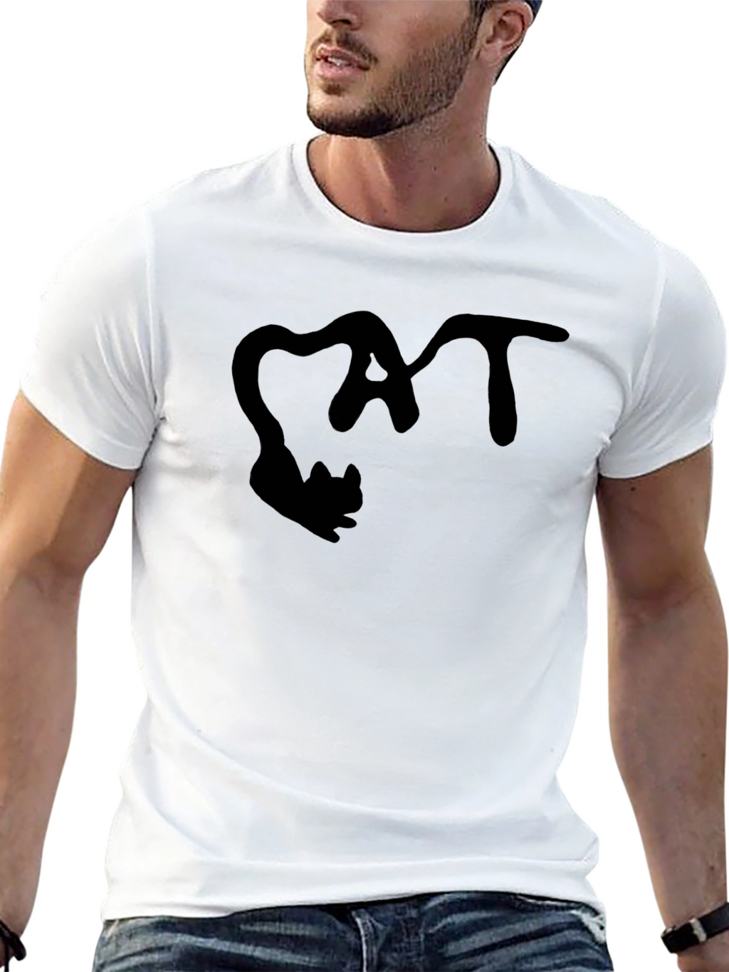Cat Lovers Graphic Tee - Black