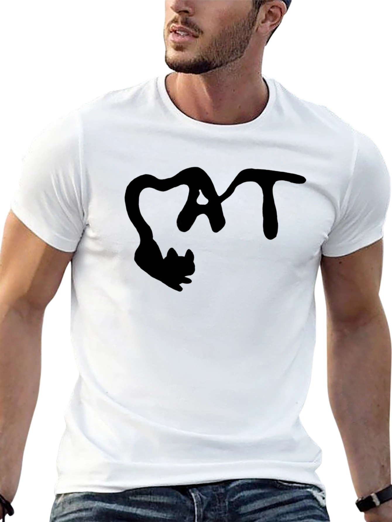 Cat Lovers Graphic Tee - Black