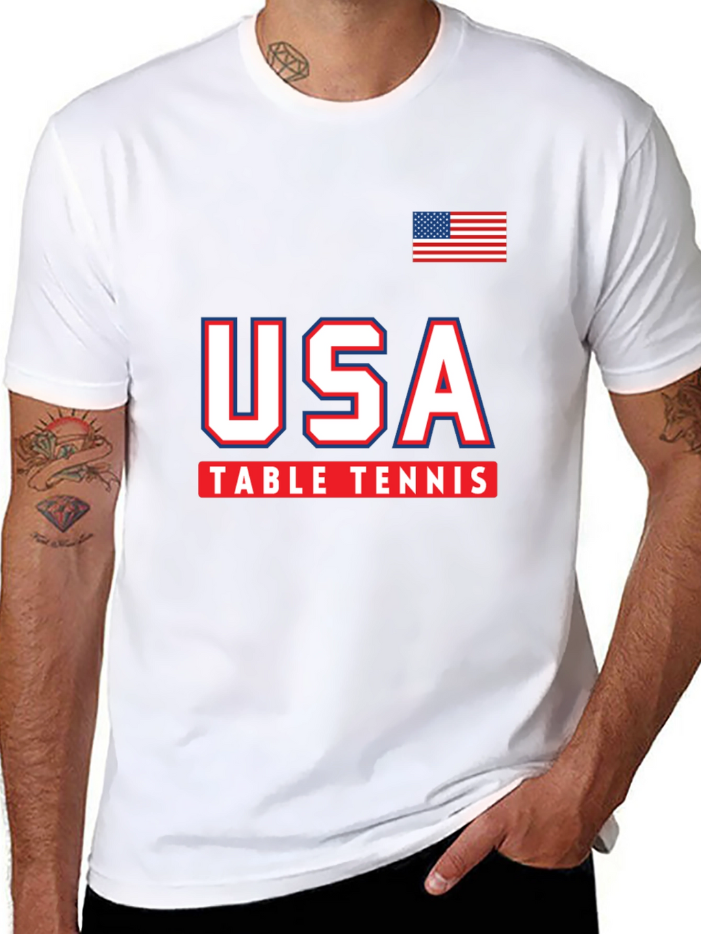 USA Table Tennis T-Shirt - Patriotic Graphic Tee