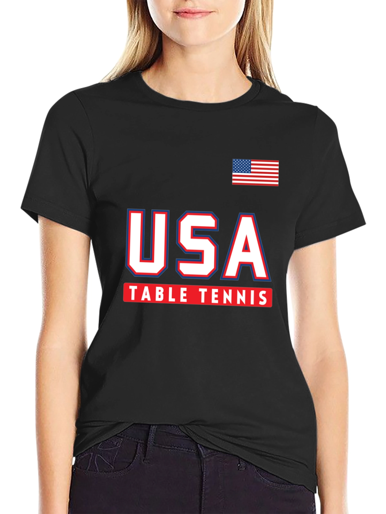 USA Table Tennis T-Shirt - Patriotic Graphic Tee