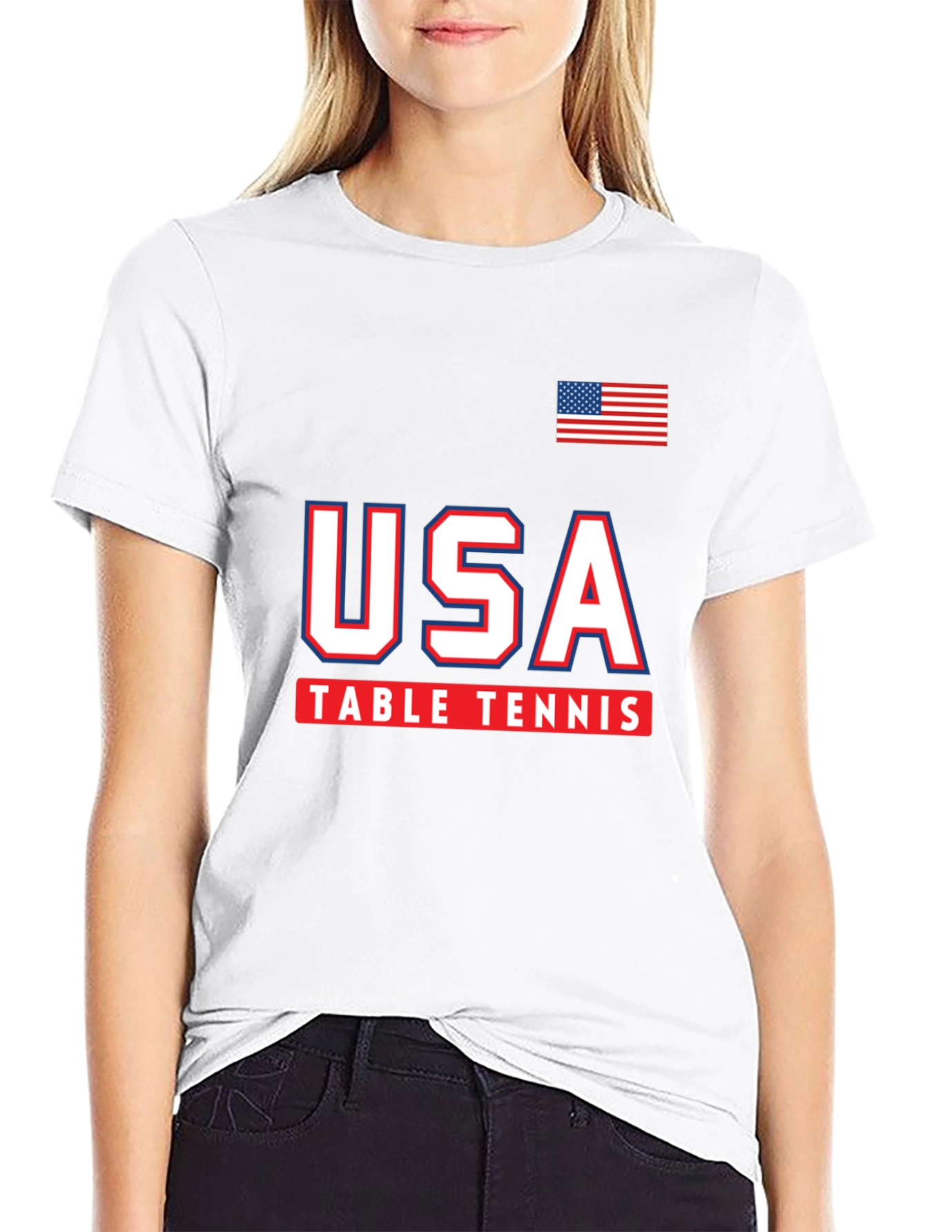 USA Table Tennis T-Shirt - Patriotic Graphic Tee