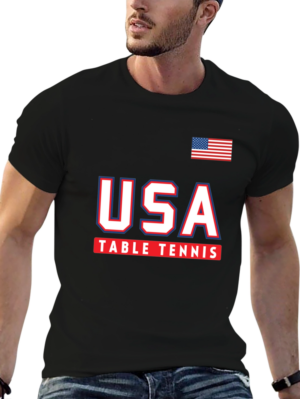 USA Table Tennis T-Shirt - Patriotic Graphic Tee