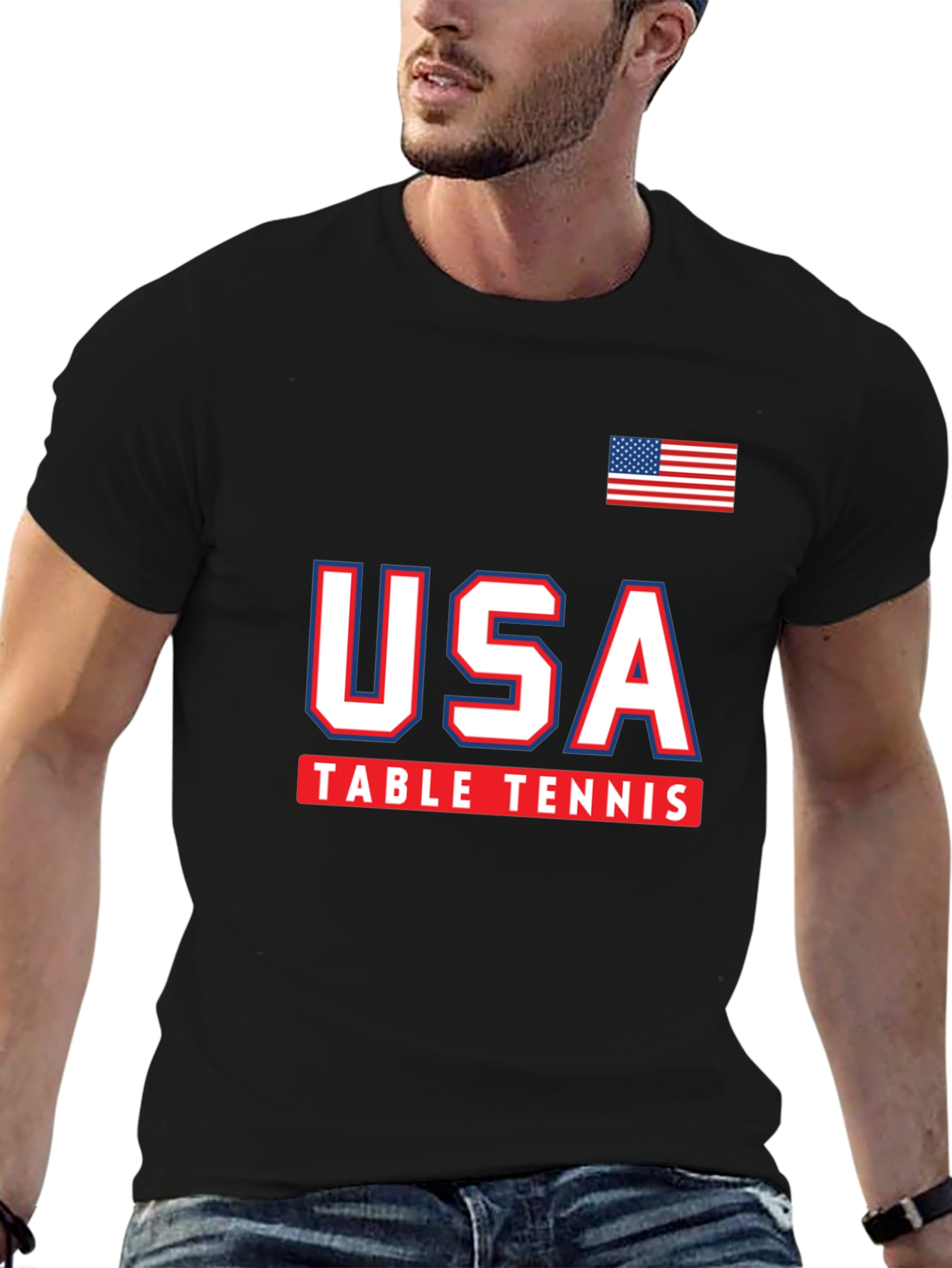 USA Table Tennis T-Shirt - Patriotic Graphic Tee