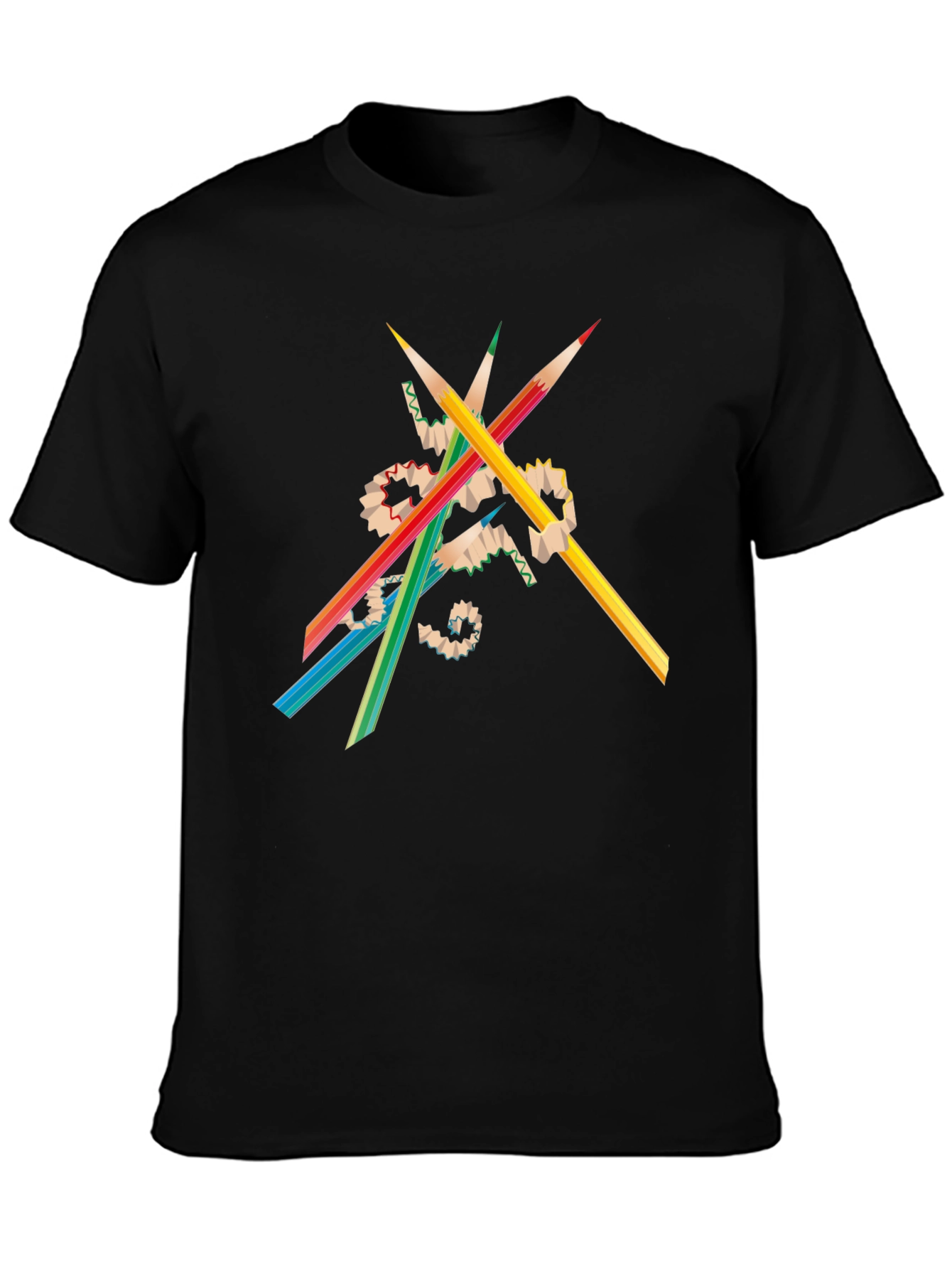 Colorful Pencils Graphic Tee - Artistic Expression