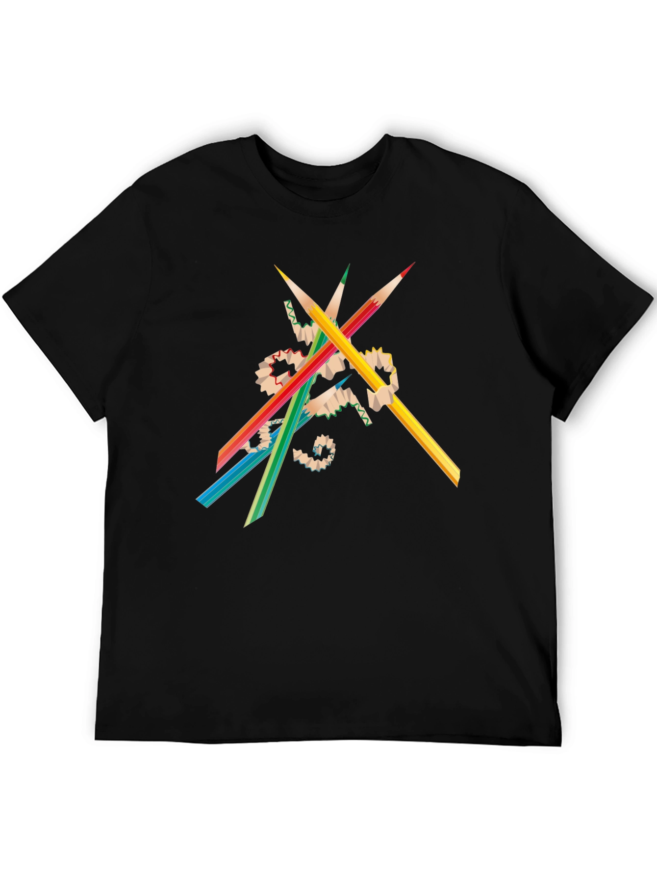 Colorful Pencils Graphic Tee - Artistic Expression