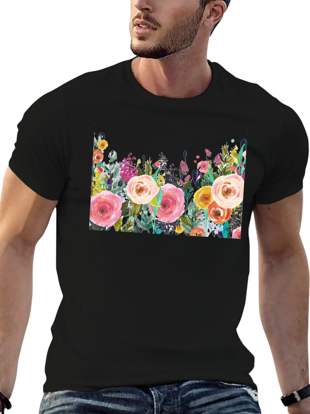 Floral Print Crew Neck T-Shirt