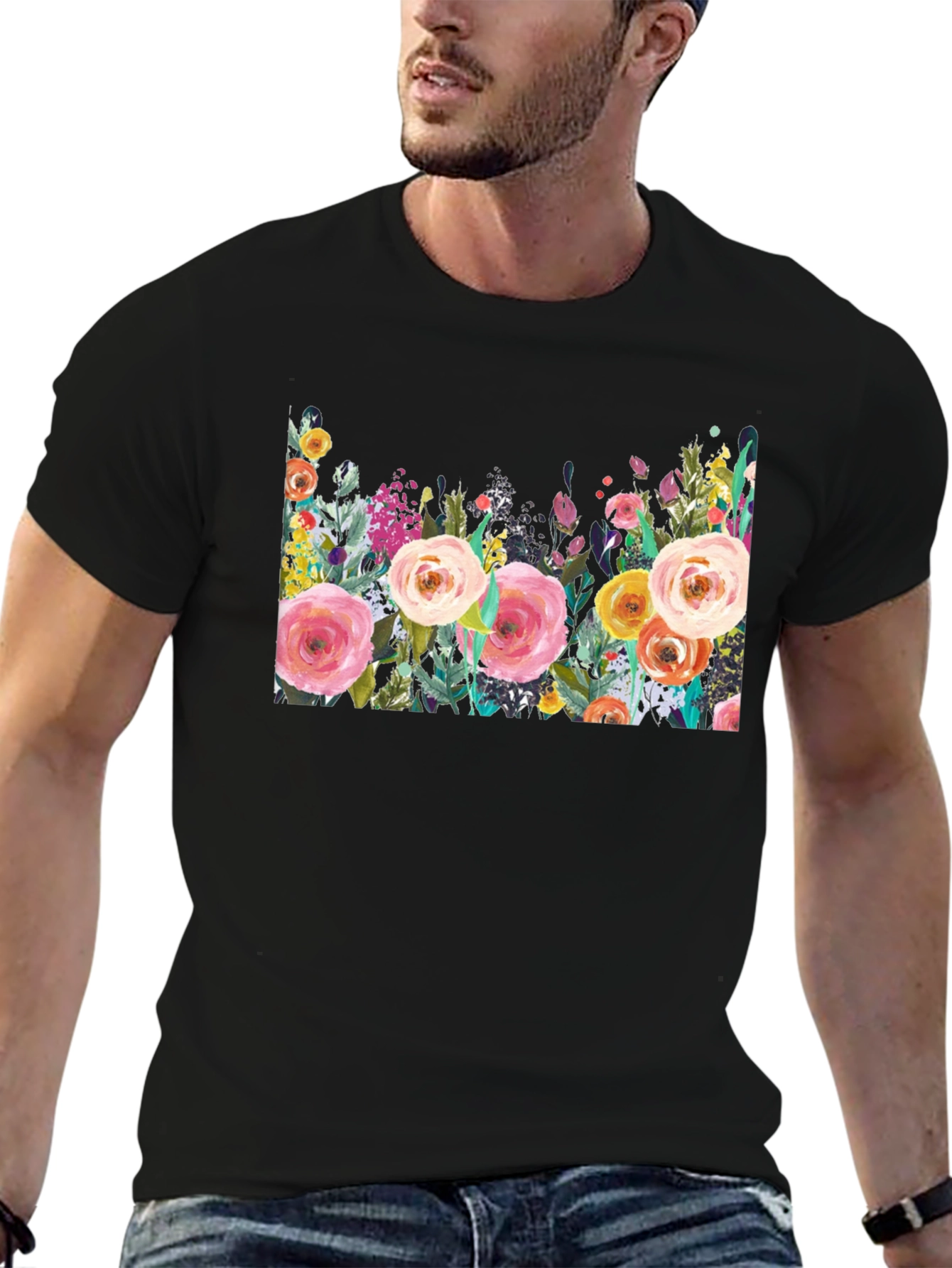 Floral Print Crew Neck T-Shirt