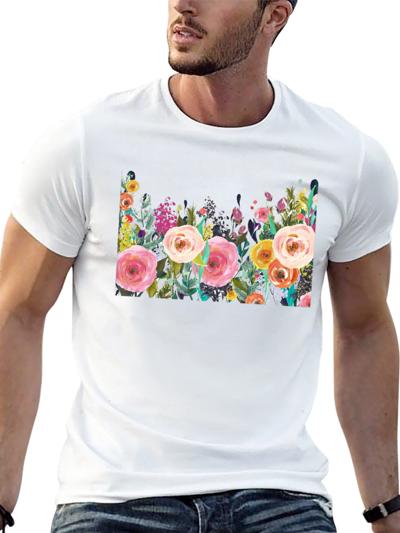 Floral Print Crew Neck T-Shirt