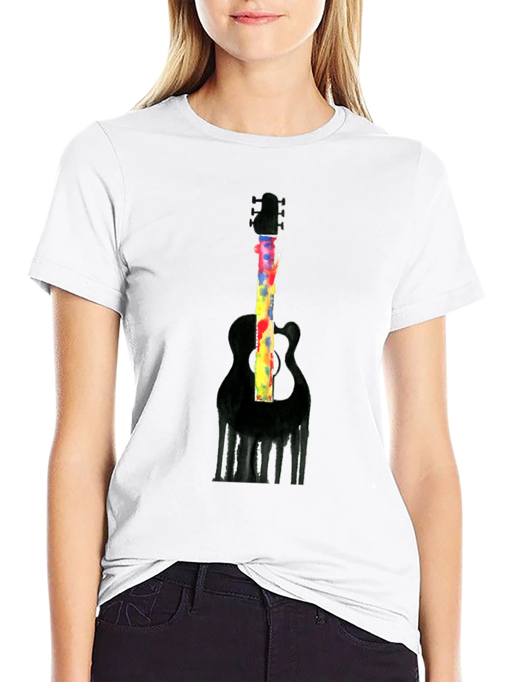 Guitar Graphic Mens Black T-Shirt