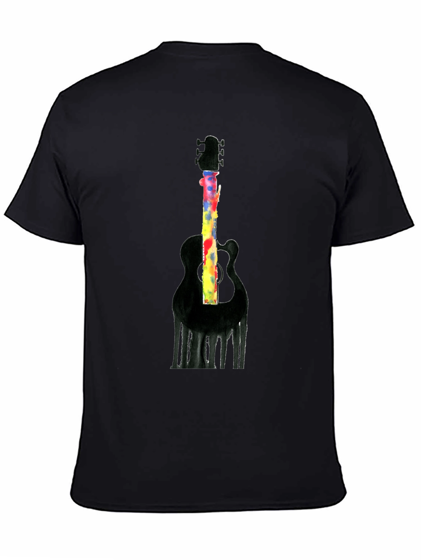 Guitar Graphic Mens Black T-Shirt