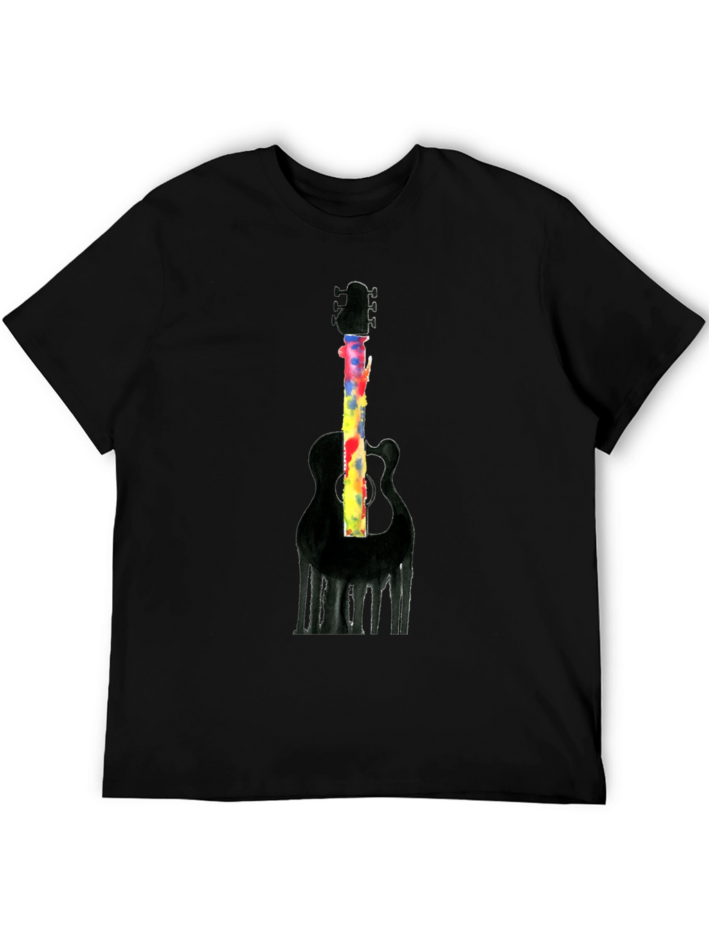 Guitar Graphic Mens Black T-Shirt