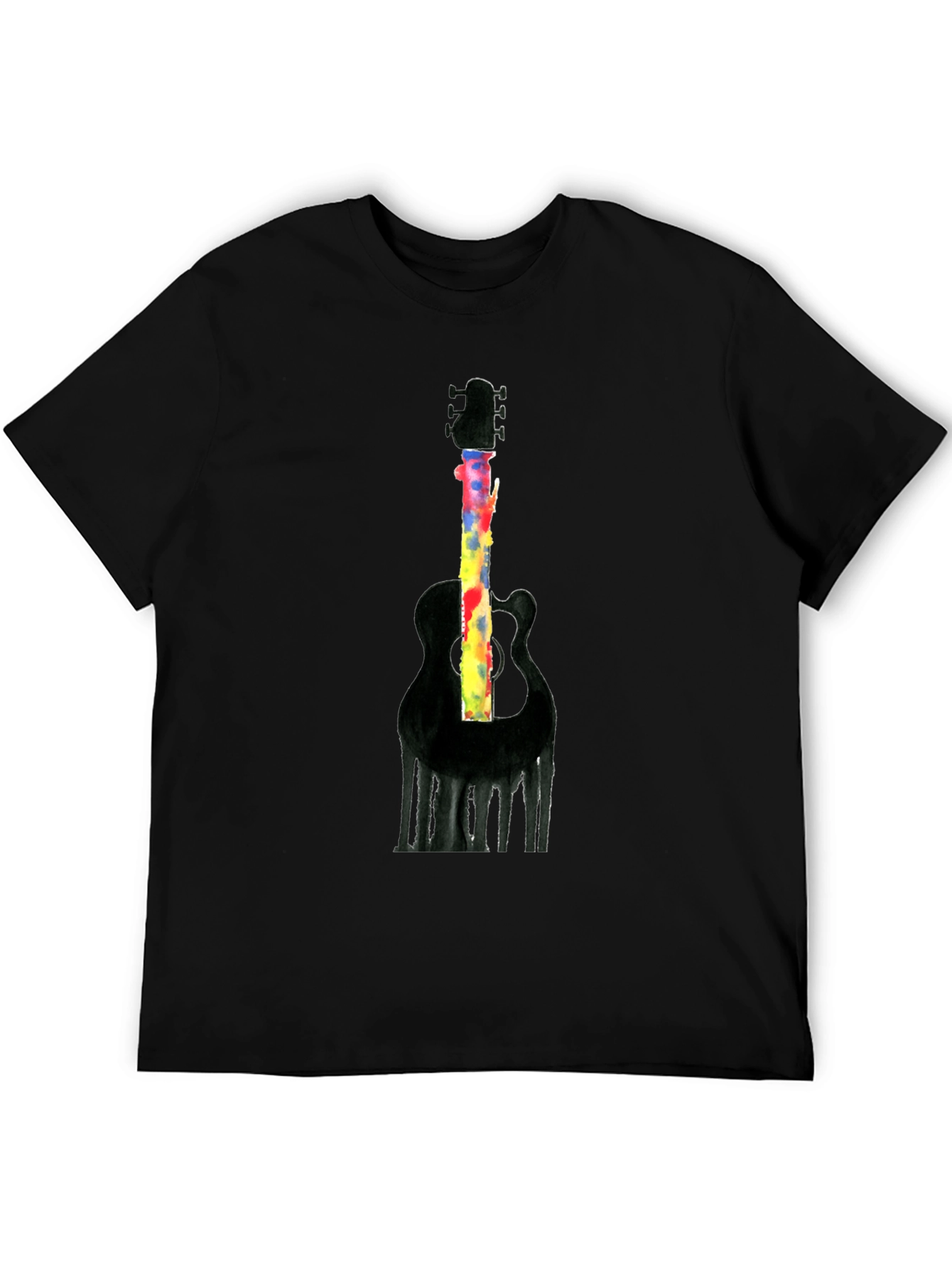 Guitar Graphic Mens Black T-Shirt