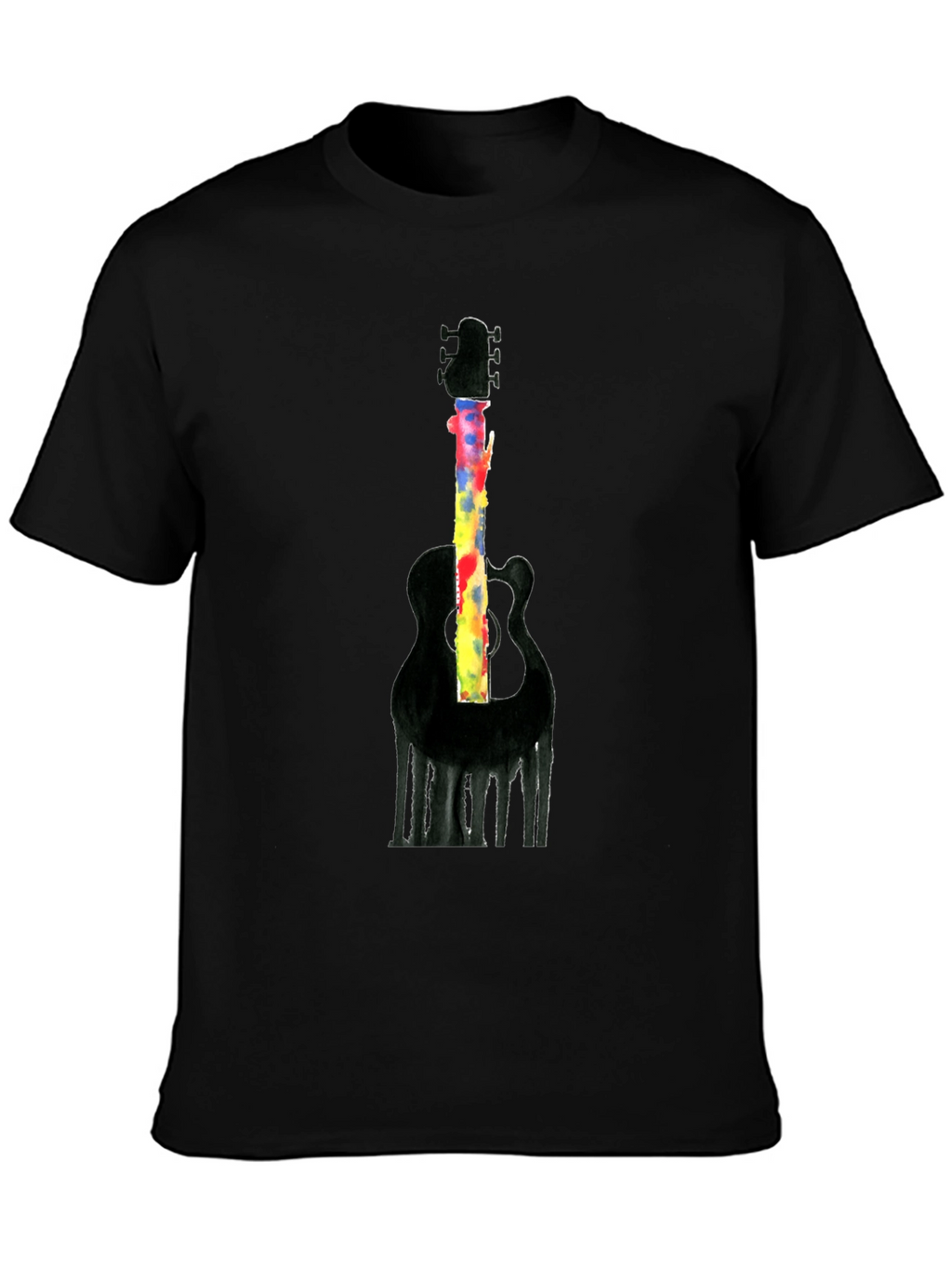 Guitar Graphic Mens Black T-Shirt