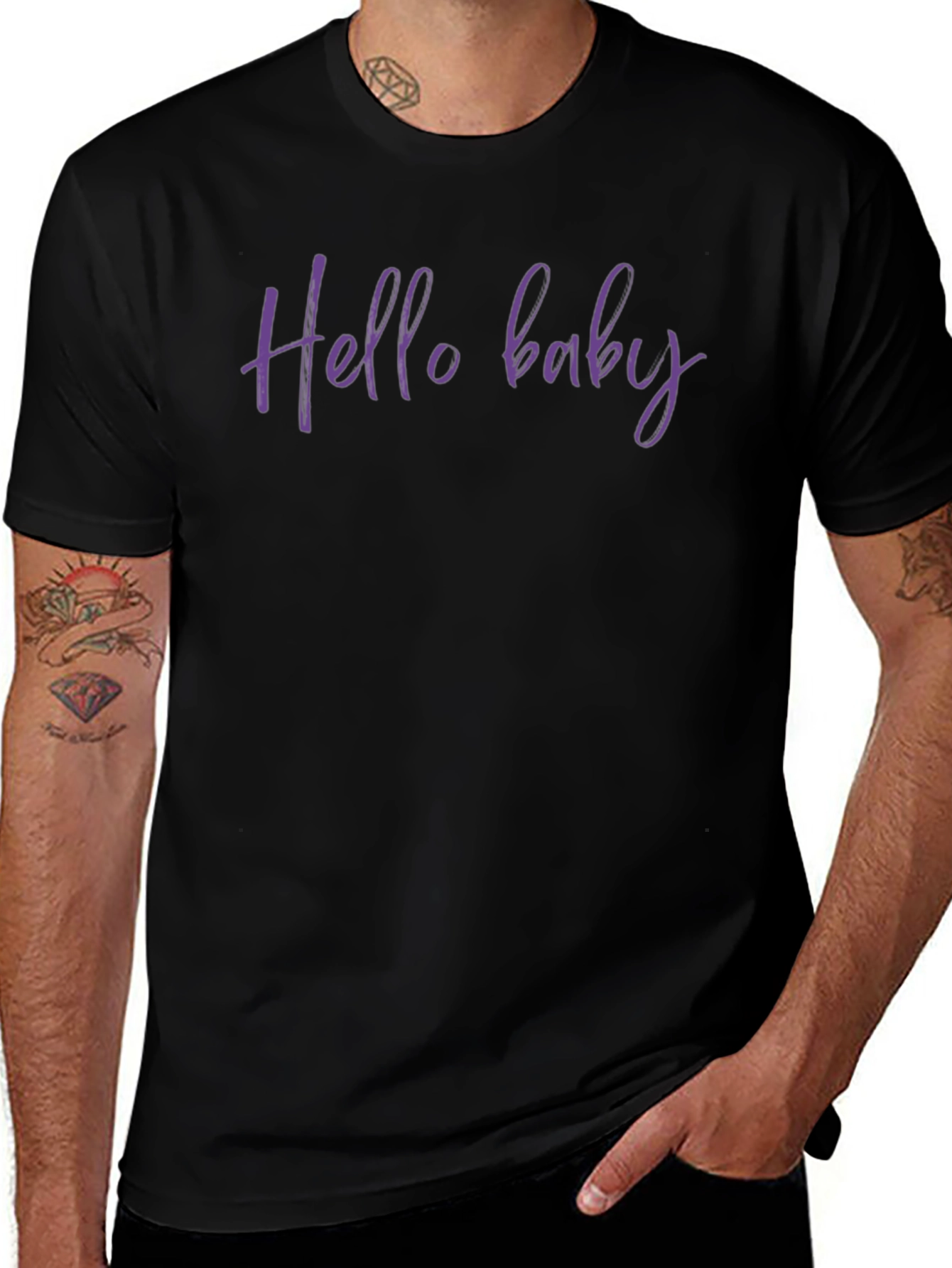 Hello Baby Graphic Tee - Trendy Casual Shirt