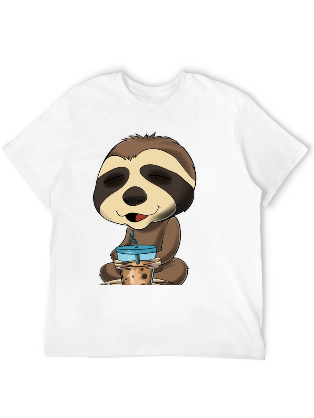 Sloth Boba Tea Graphic Tee - Relaxed Comfort