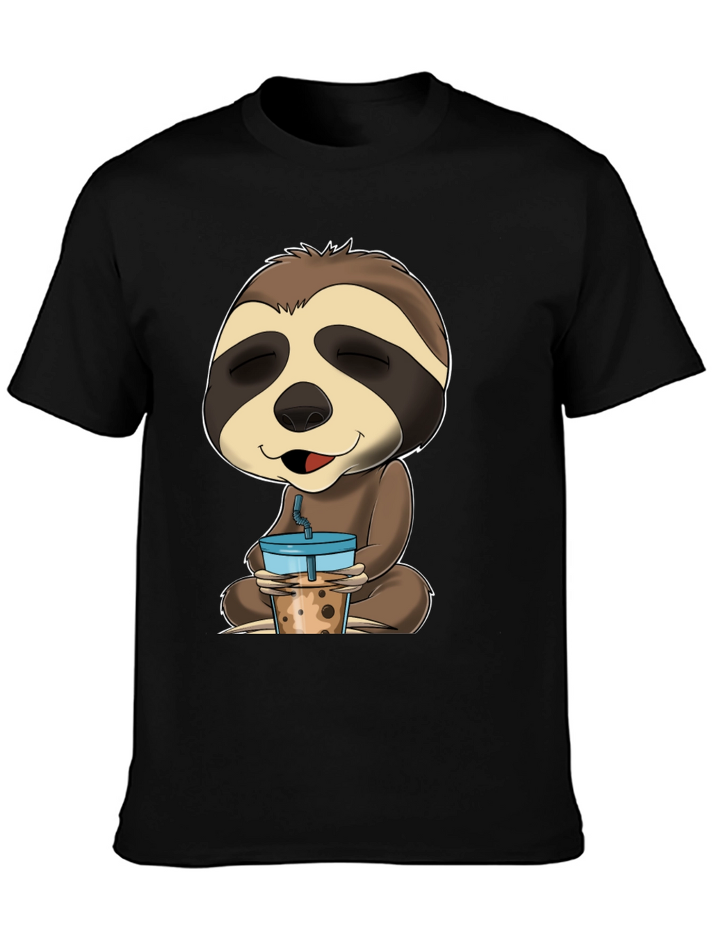 Sloth Boba Tea Graphic Tee - Relaxed Comfort