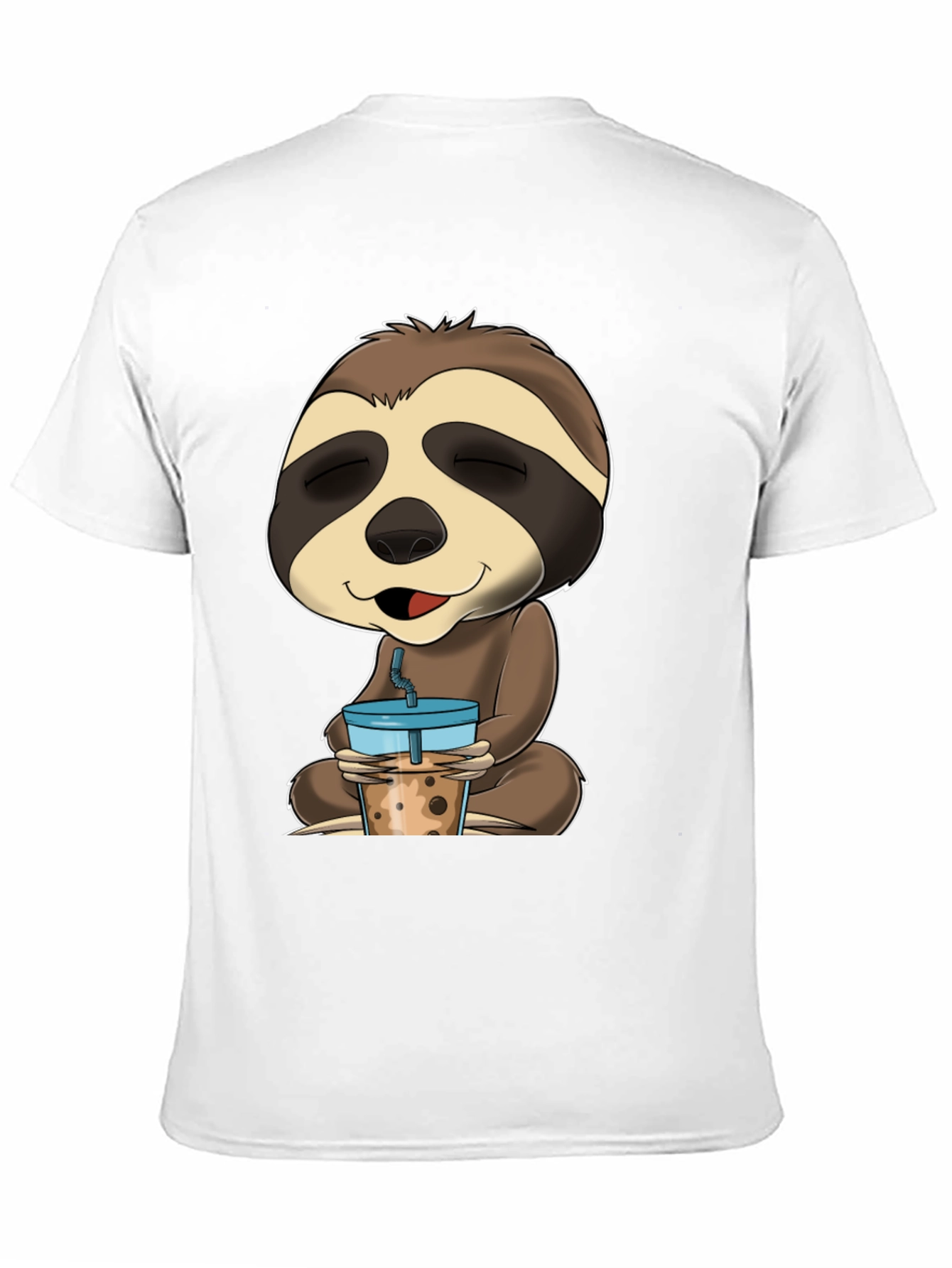 Sloth Boba Tea Graphic Tee - Relaxed Comfort