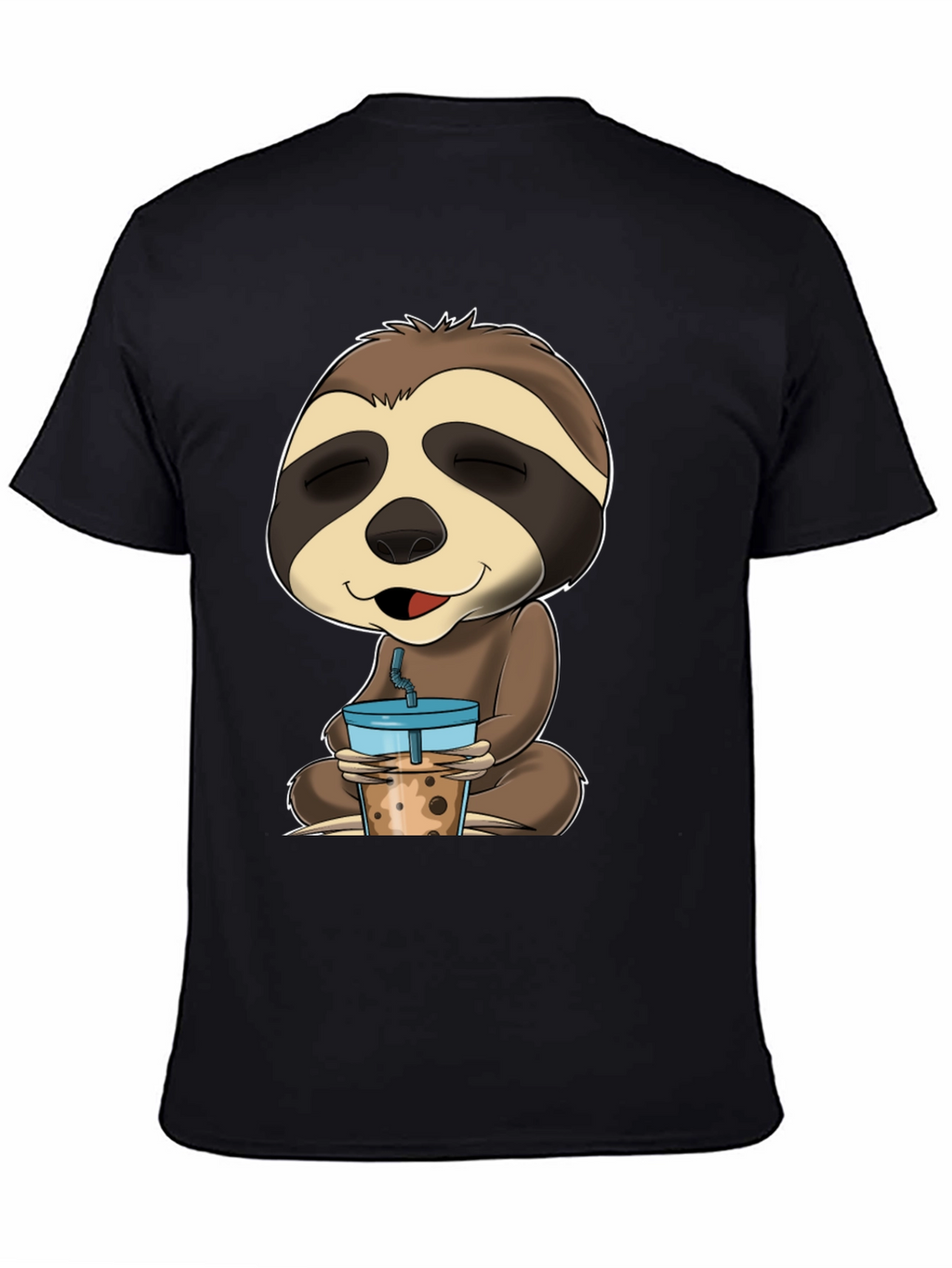 Sloth Boba Tea Graphic Tee - Relaxed Comfort