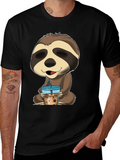 Sloth Boba Tea Graphic Tee - Relaxed Comfort