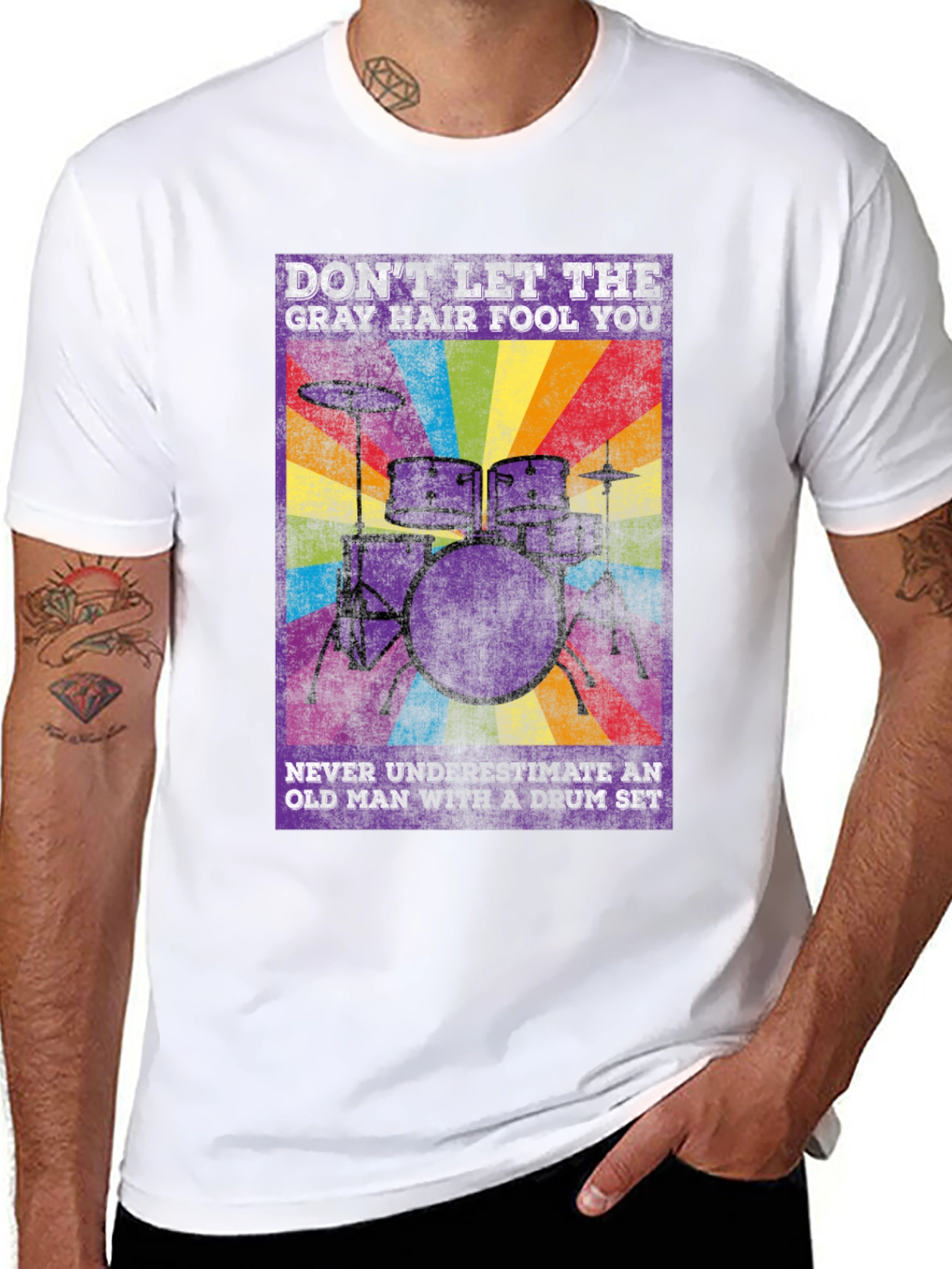 Dont Let Gray Hair Fool You Drum Set T-Shirt