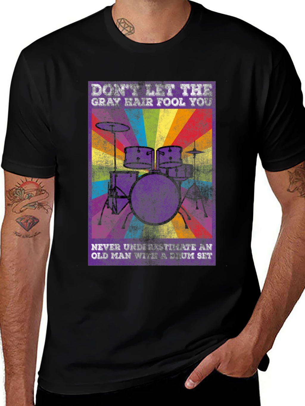 Dont Let Gray Hair Fool You Drum Set T-Shirt