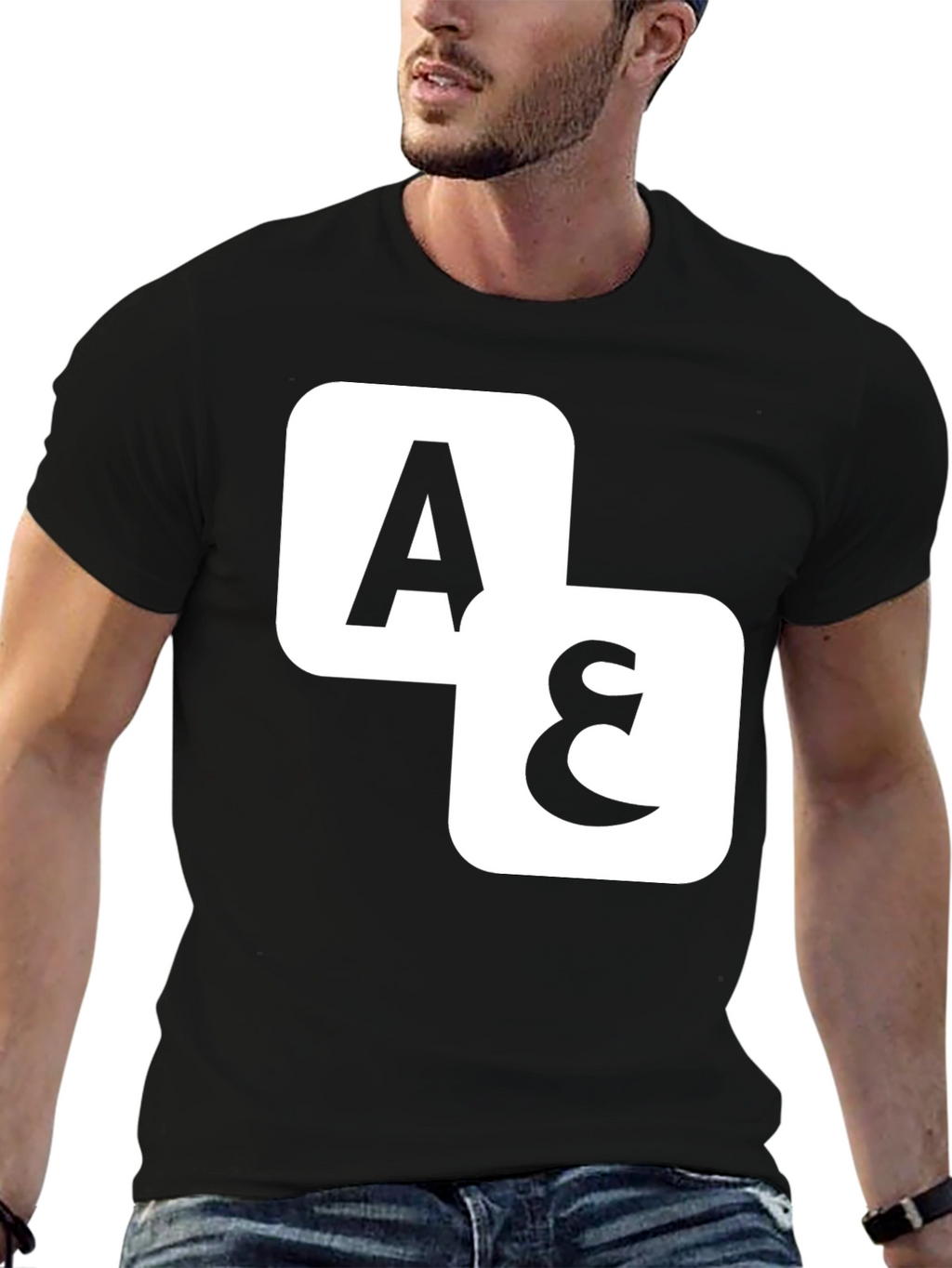 A&E Black T-Shirt: Iconic Tile Design