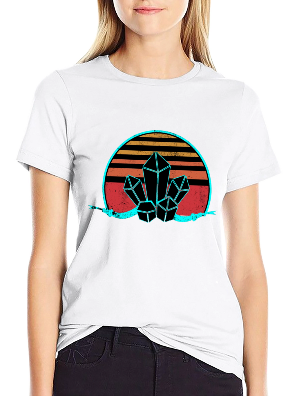 Retro Crystal Graphic Tee - Black