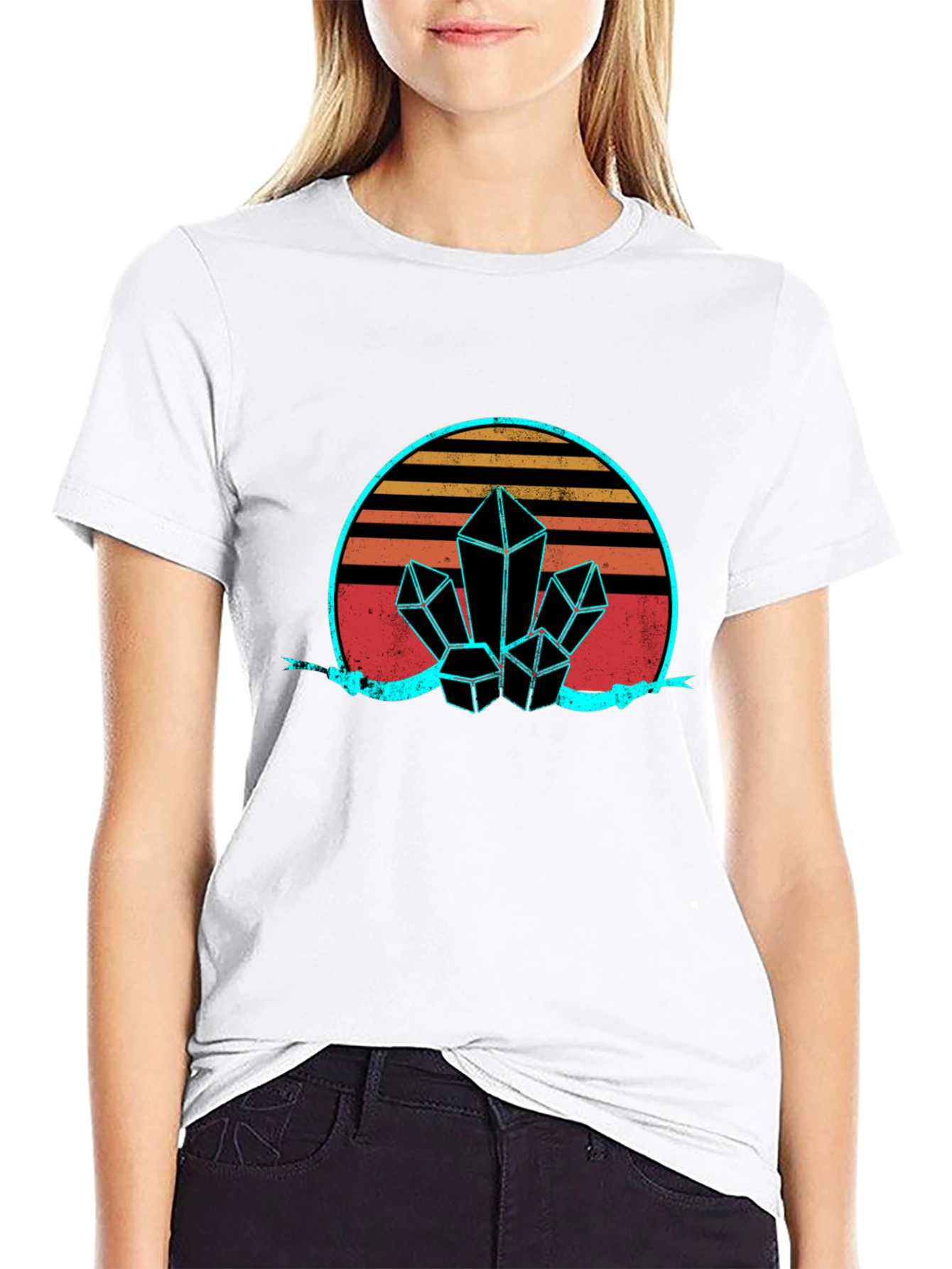 Retro Crystal Graphic Tee - Black
