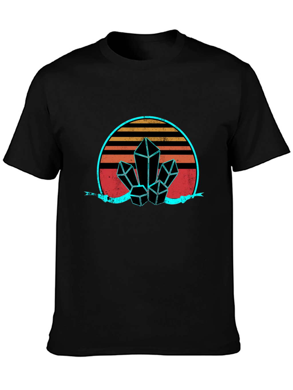 Retro Crystal Graphic Tee - Black