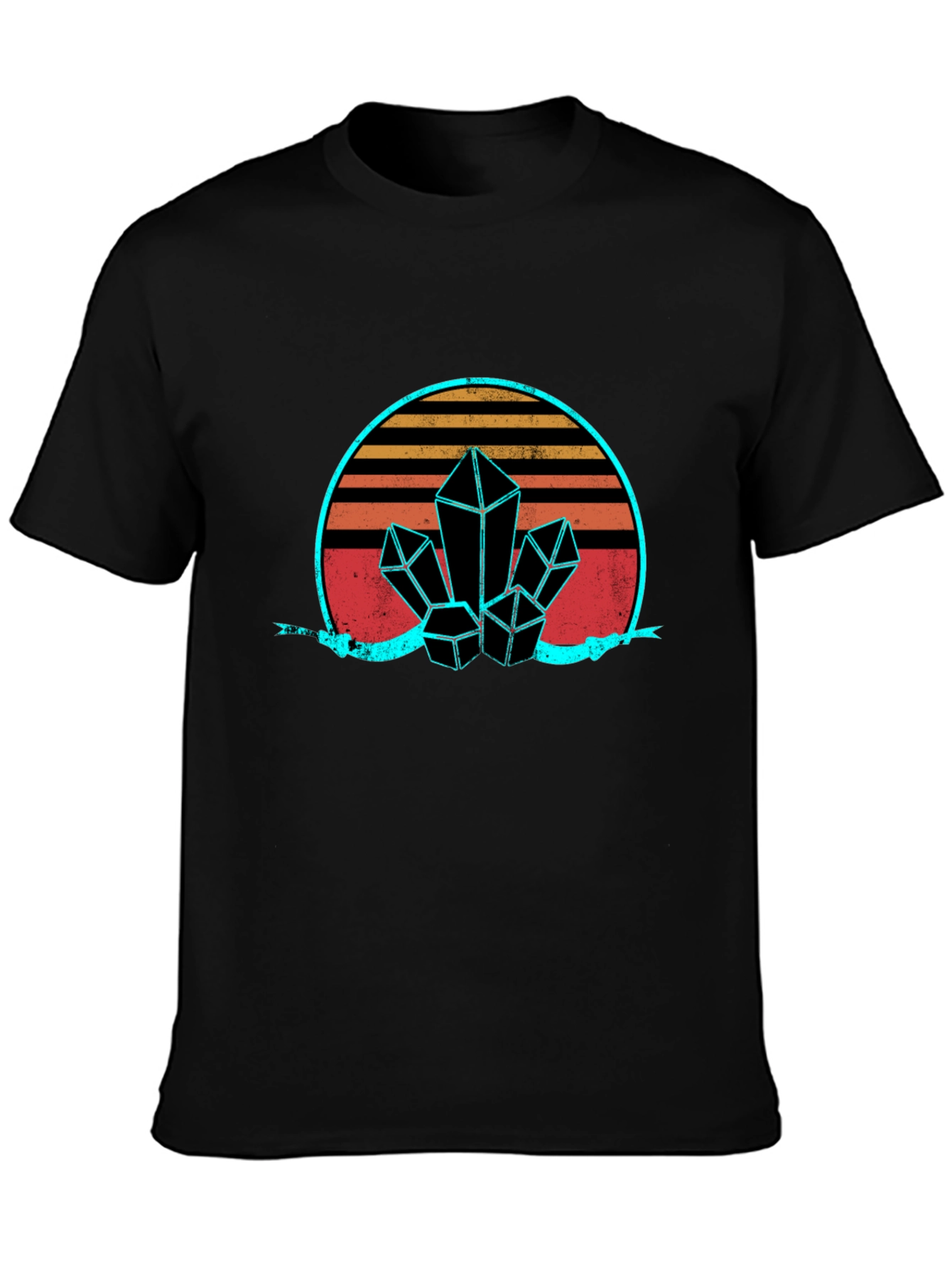 Retro Crystal Graphic Tee - Black