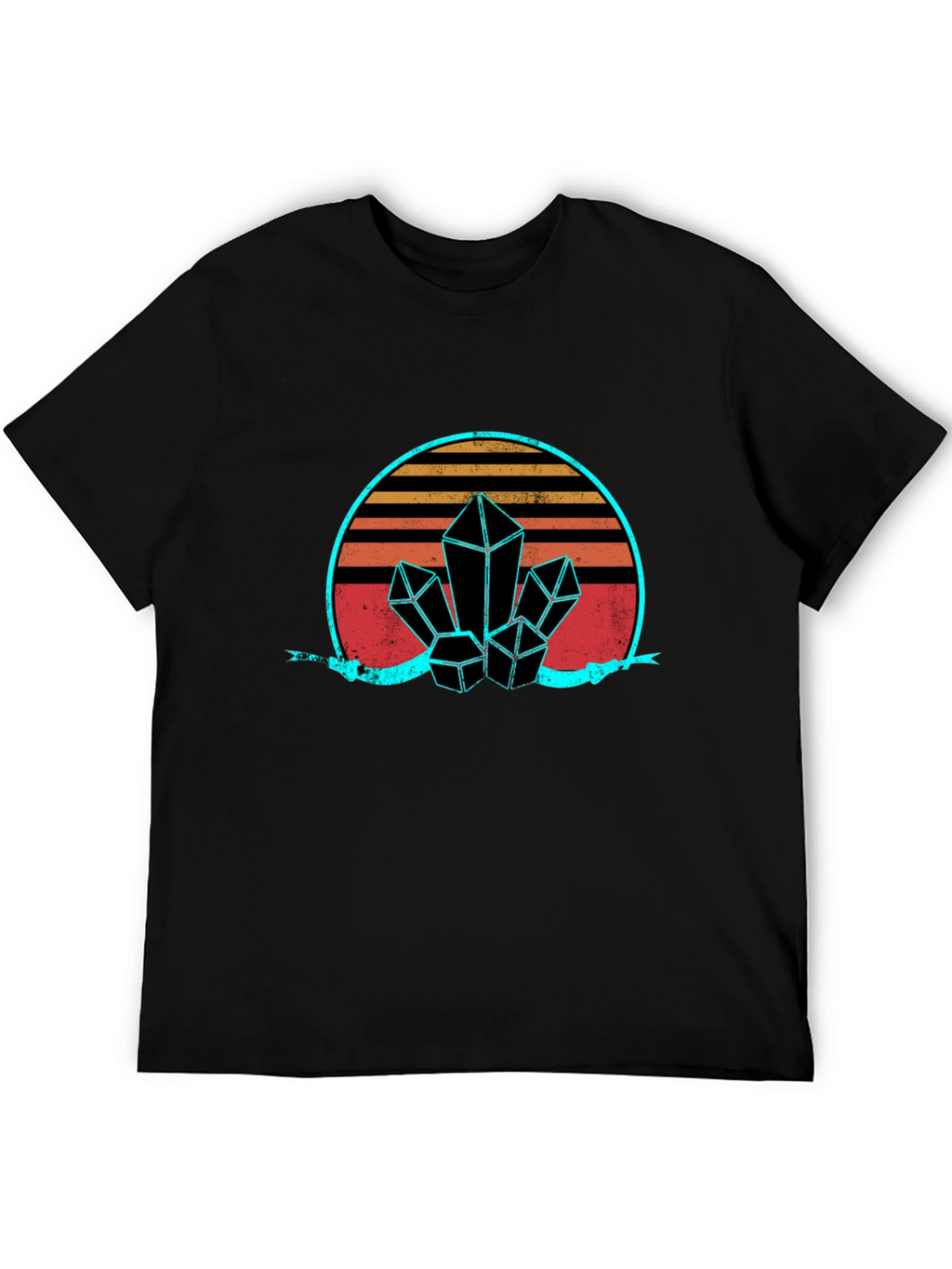 Retro Crystal Graphic Tee - Black