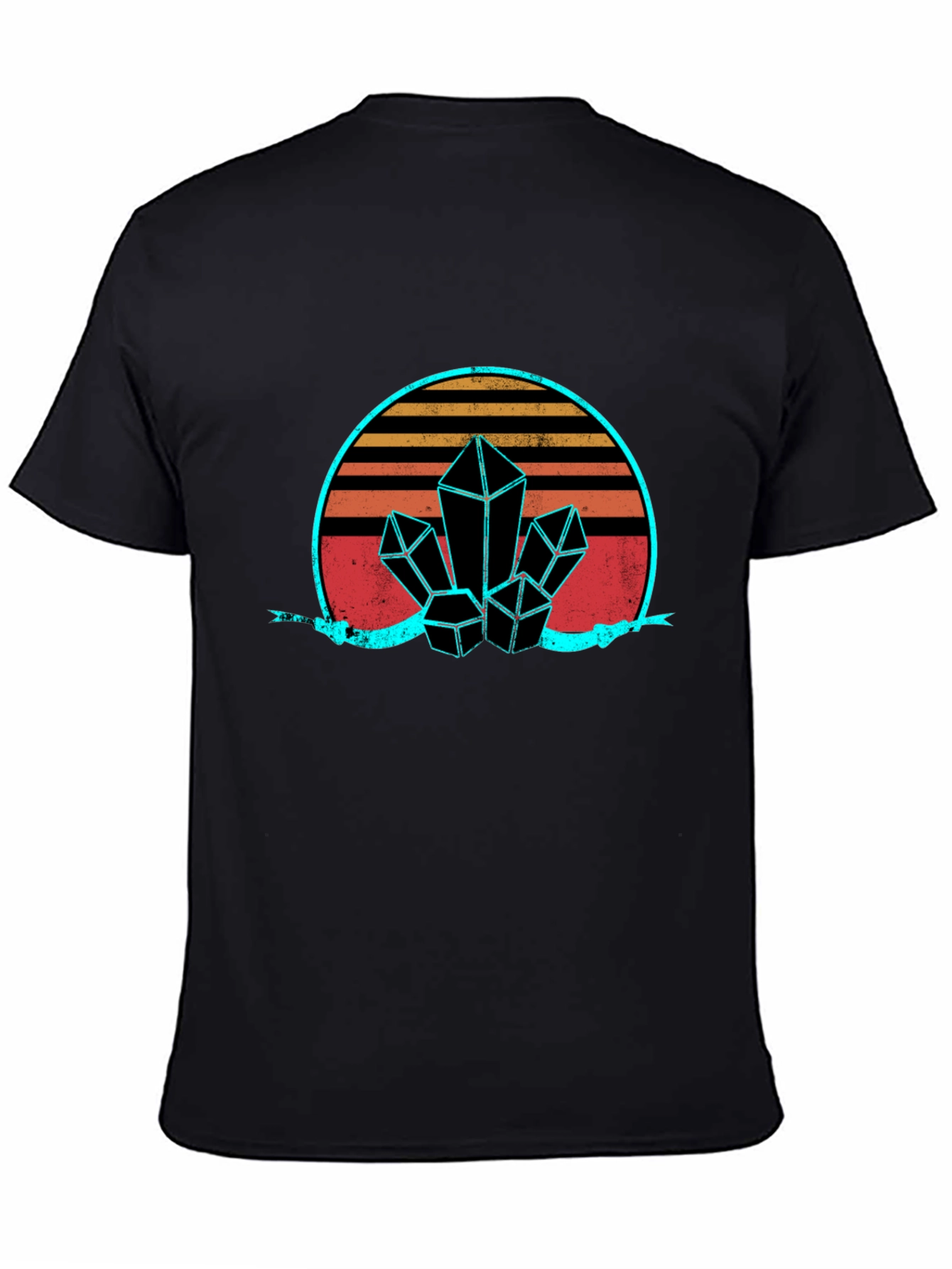 Retro Crystal Graphic Tee - Black