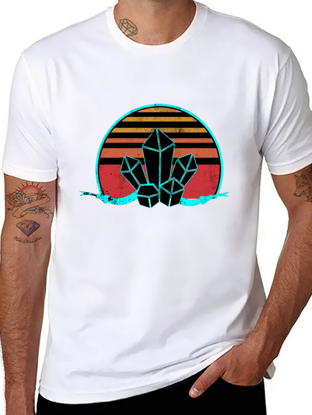 Retro Crystal Graphic Tee - Black