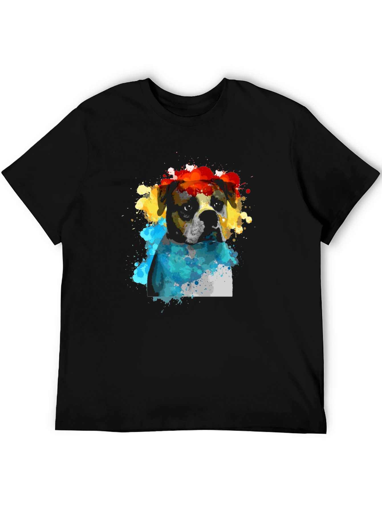 Watercolor Bulldog Graphic Tee - Artistic Dog Lovers T-Shirt