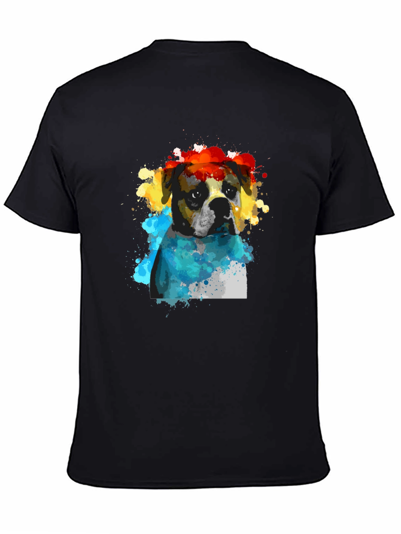 Watercolor Bulldog Graphic Tee - Artistic Dog Lovers T-Shirt