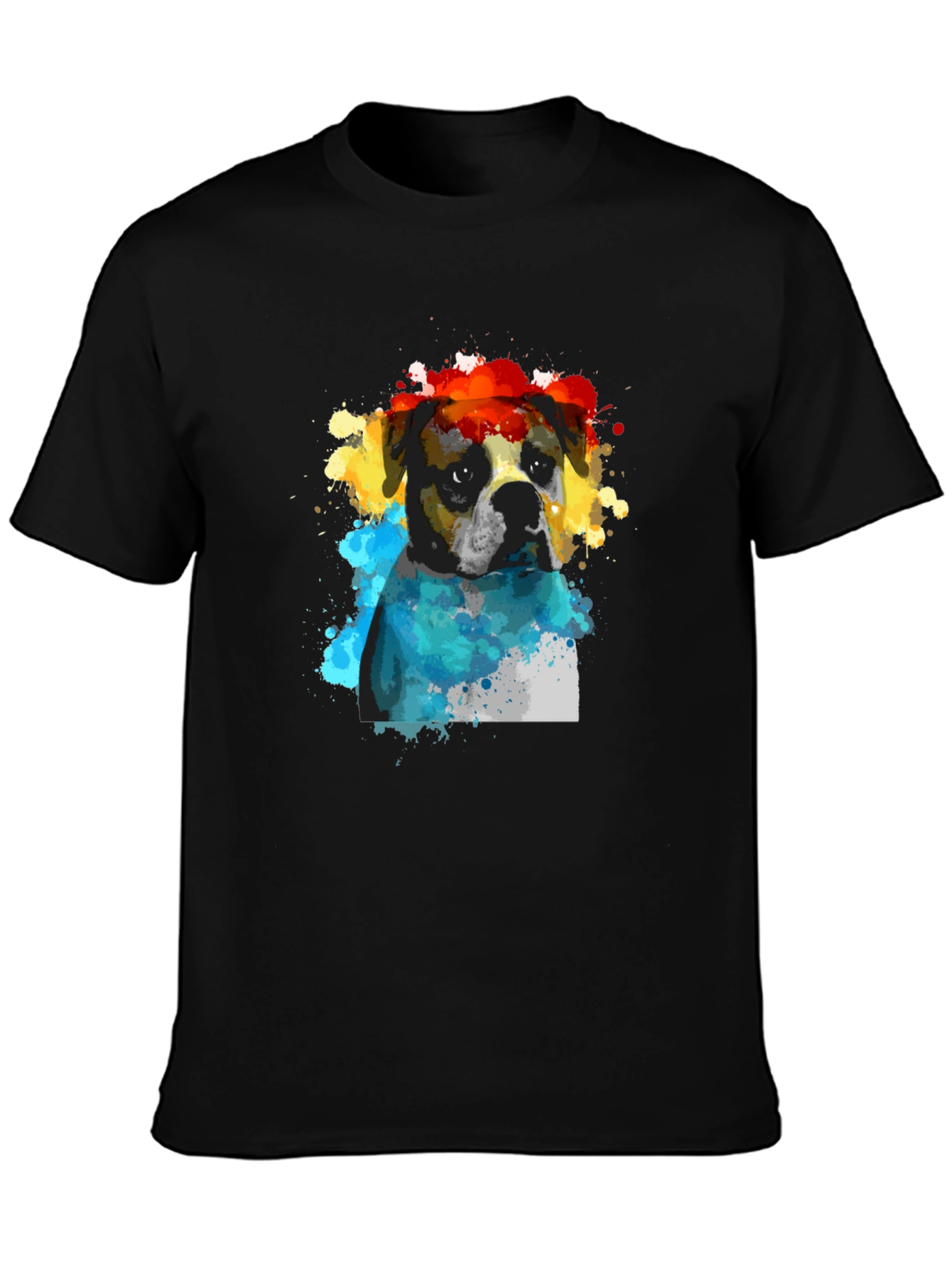 Watercolor Bulldog Graphic Tee - Artistic Dog Lovers T-Shirt