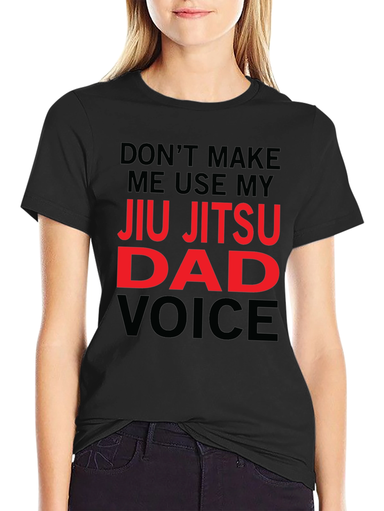 Jiu Jitsu Dad Voice Graphic Tee - Black Cotton Blend T-Shirt