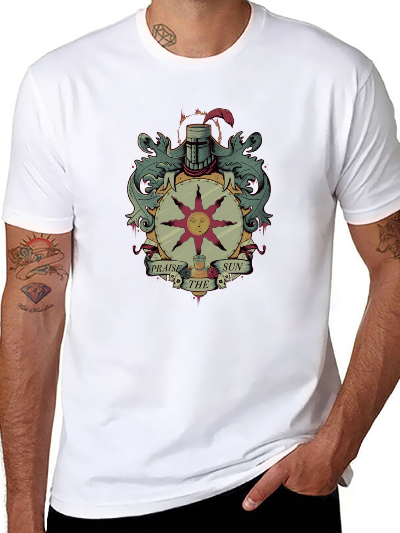 Praise the Sun Knight T-Shirt - Dark Souls Inspired Tee