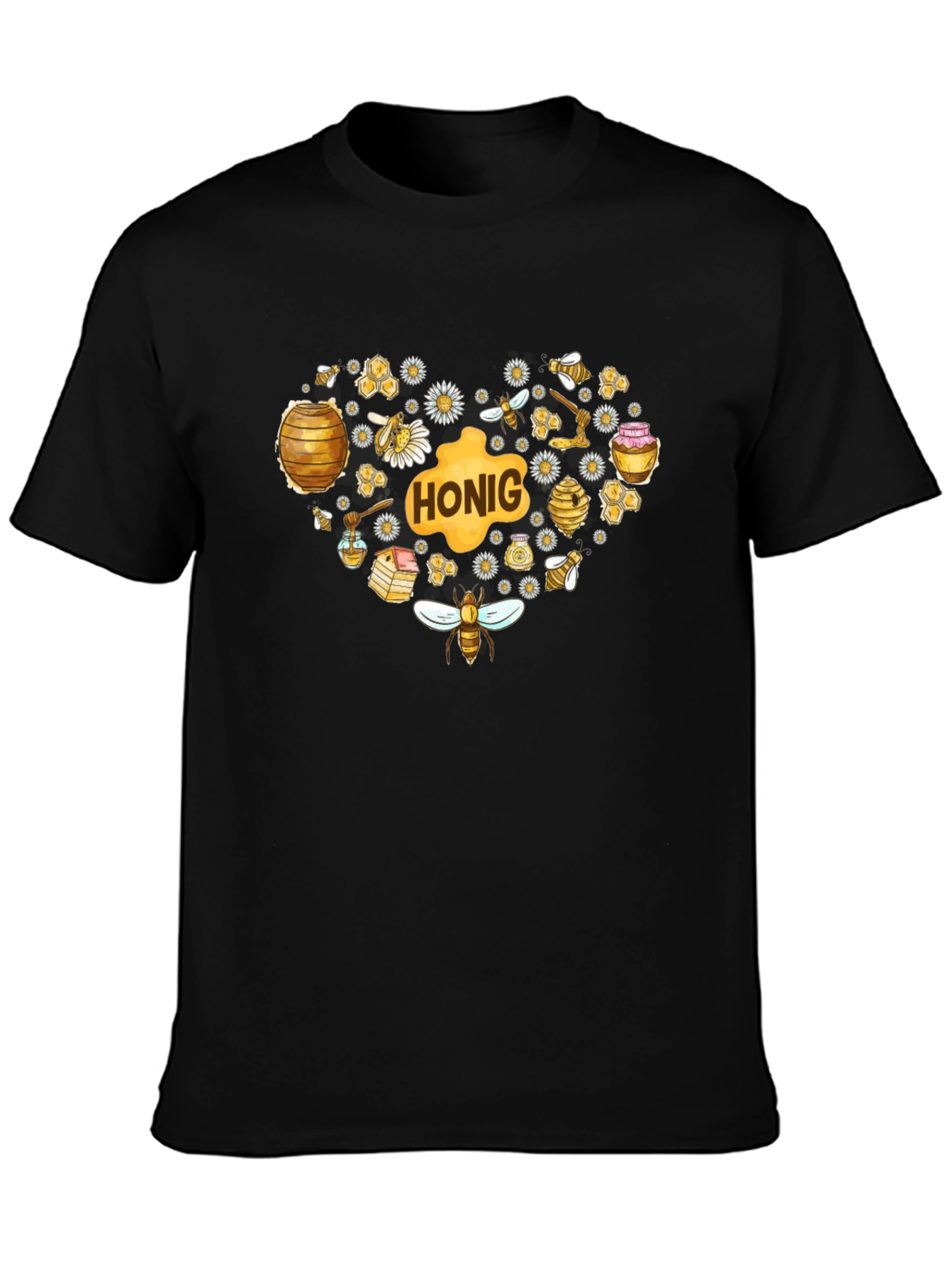 Honey Heart Graphic Tee - Black T-Shirt