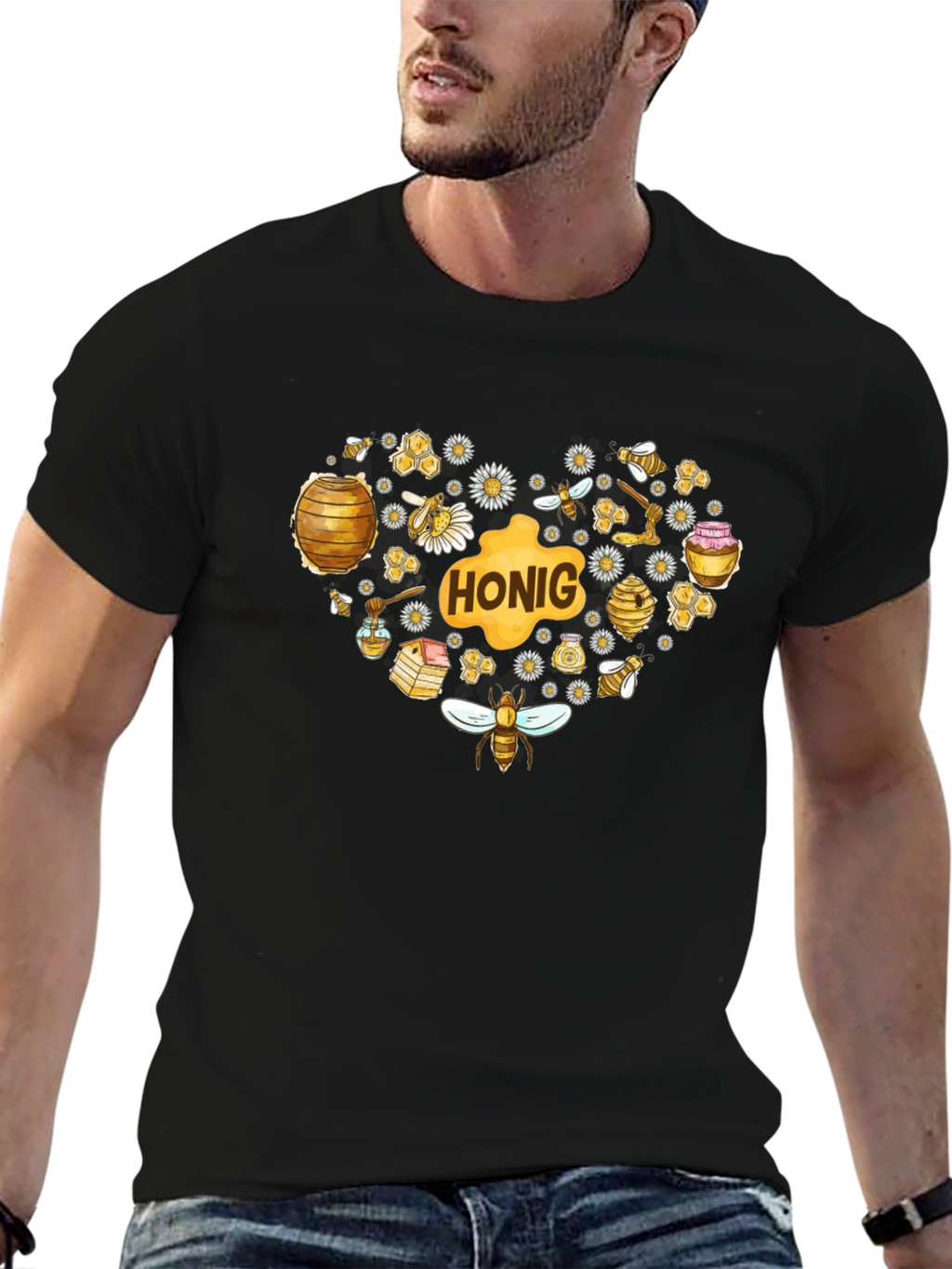 Honey Heart Graphic Tee - Black T-Shirt