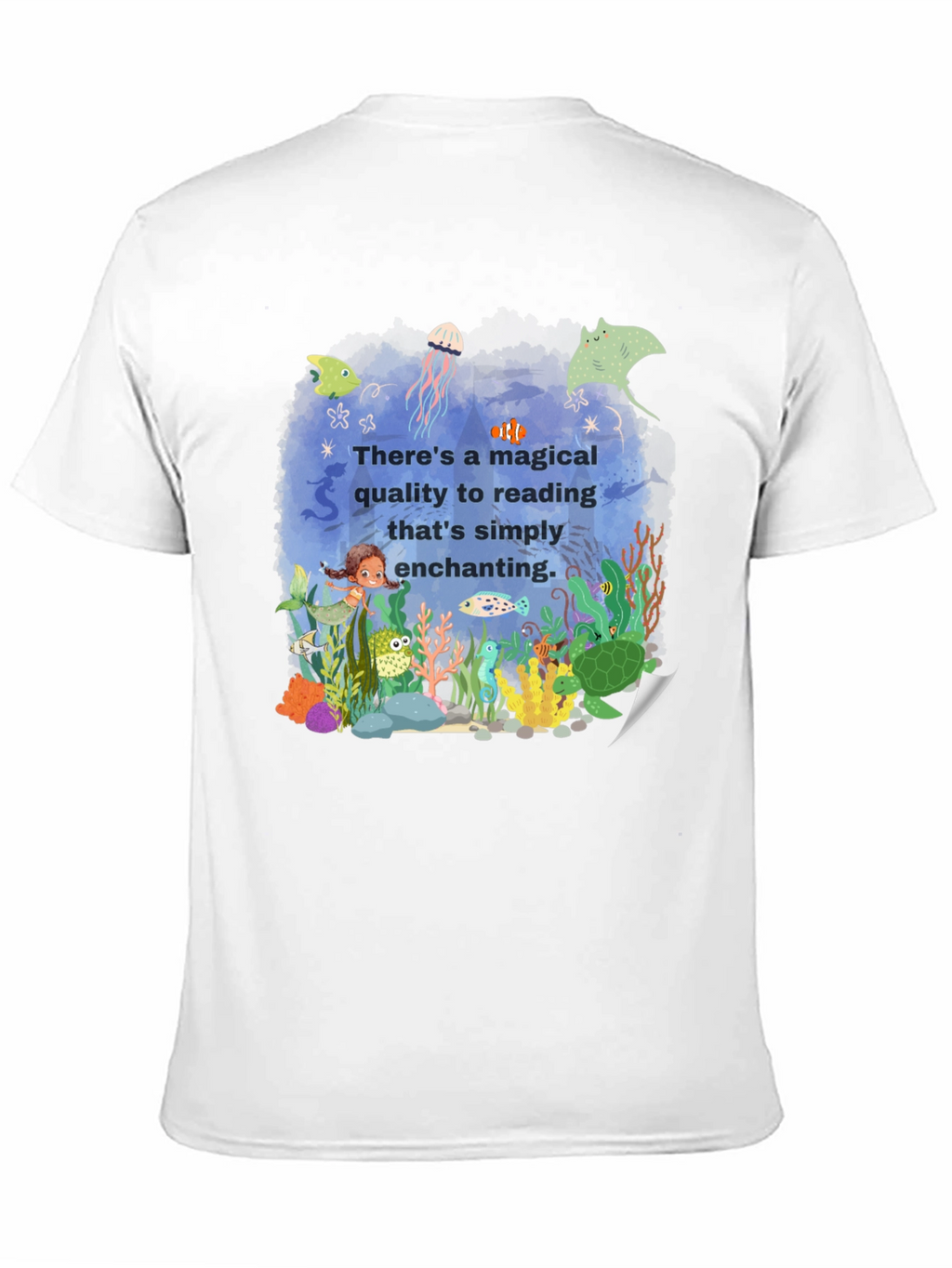 Magical Reading T-Shirt: Enchanting Underwater Scene