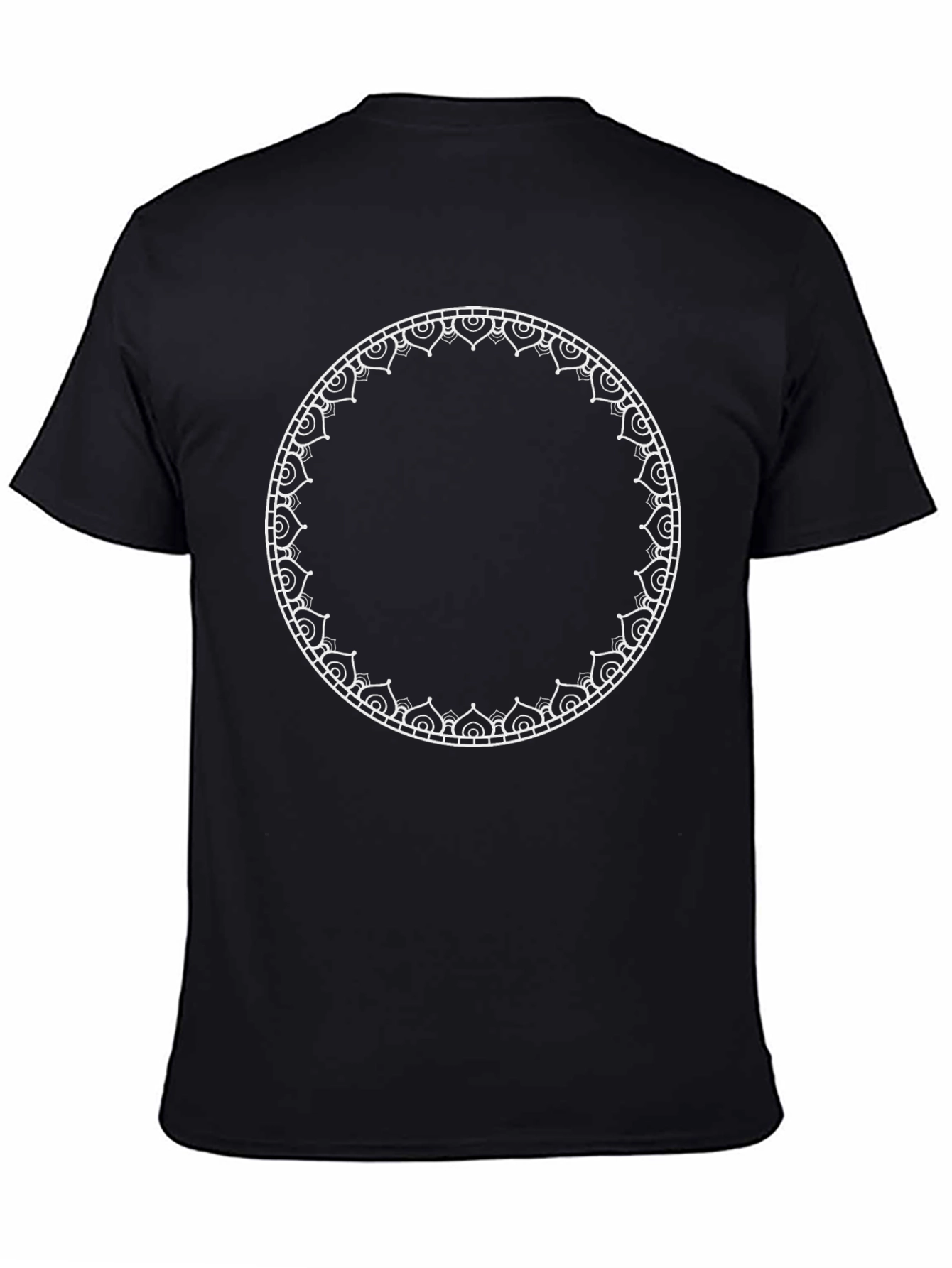 Black Tee with Mandala Circle Graphic