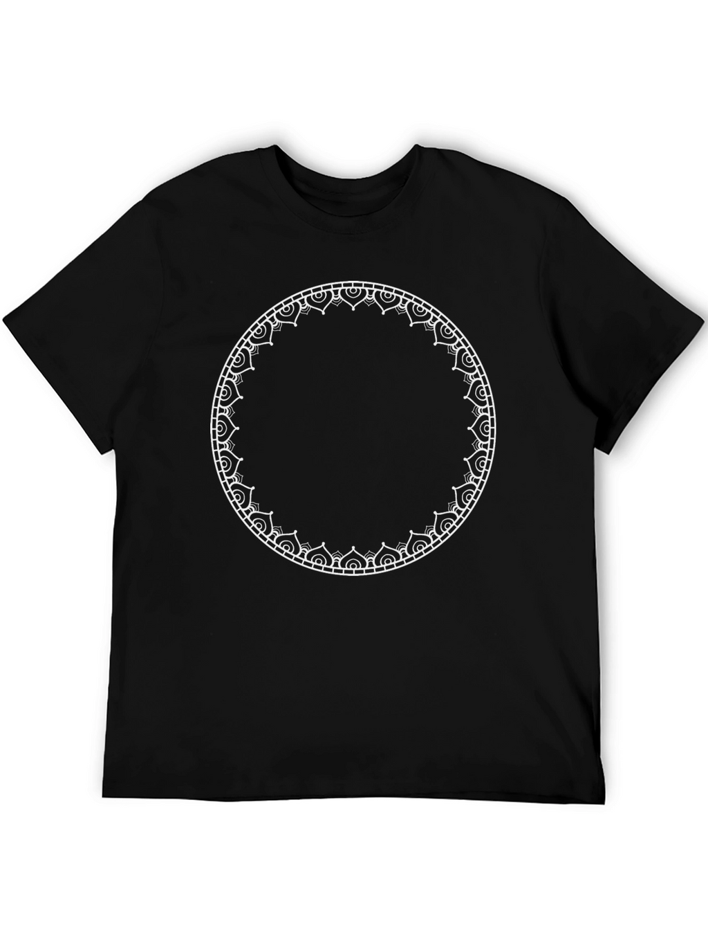 Black Tee with Mandala Circle Graphic