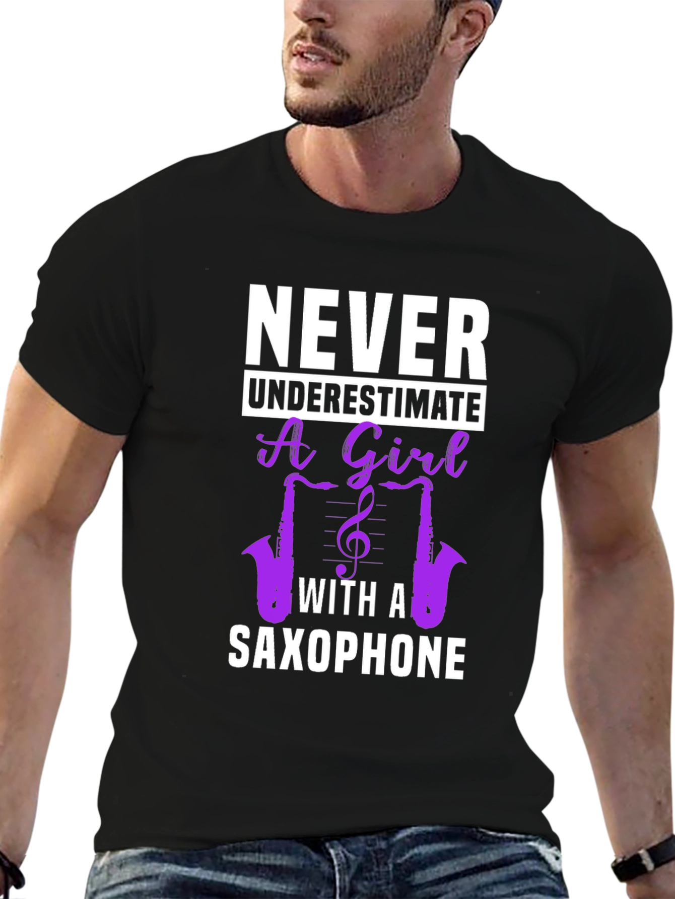 Never Underestimate Saxophone Girl T-Shirt