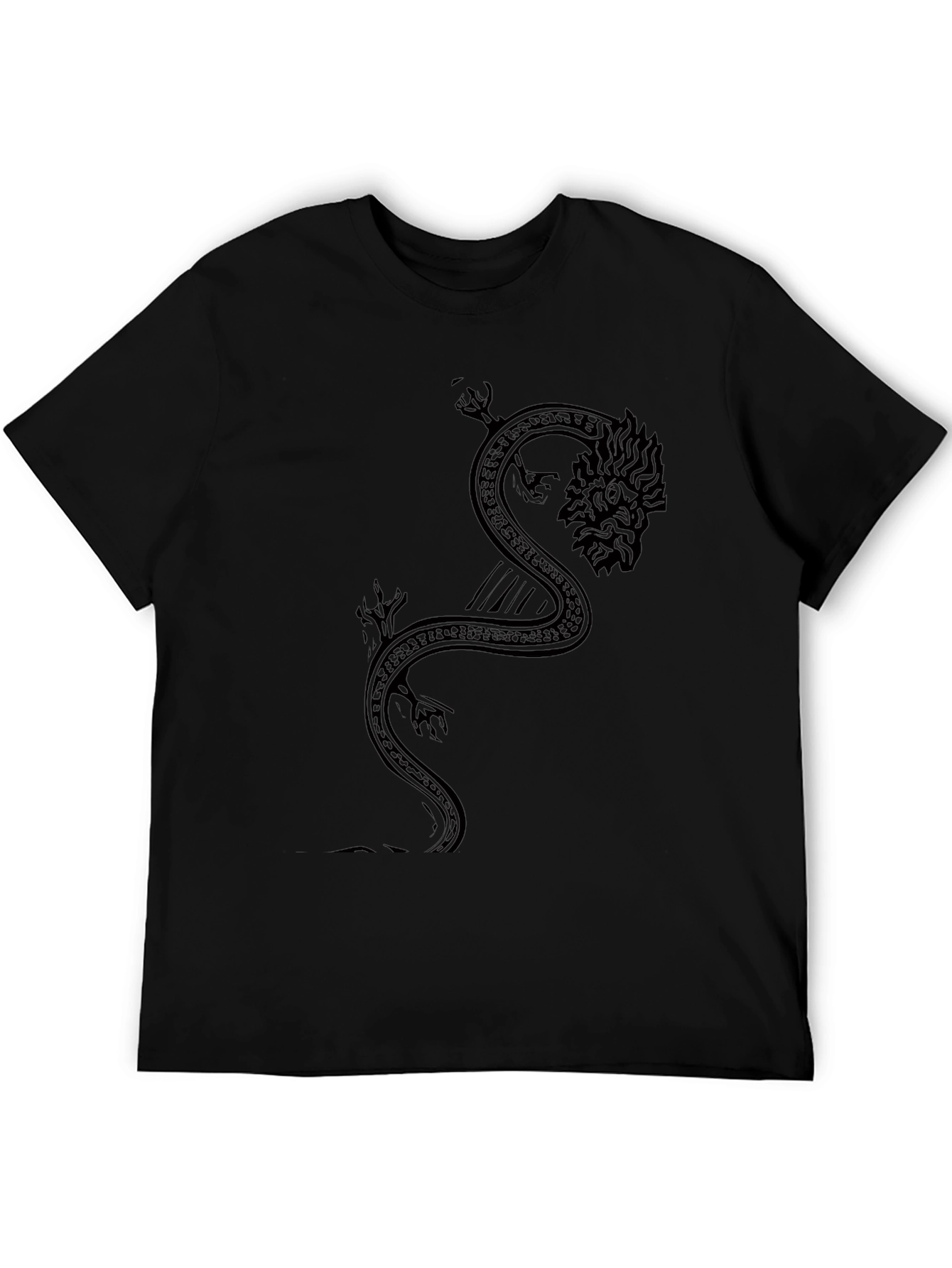 Black Dragon Graphic Tee - Mens Casual Short Sleeve Shirt