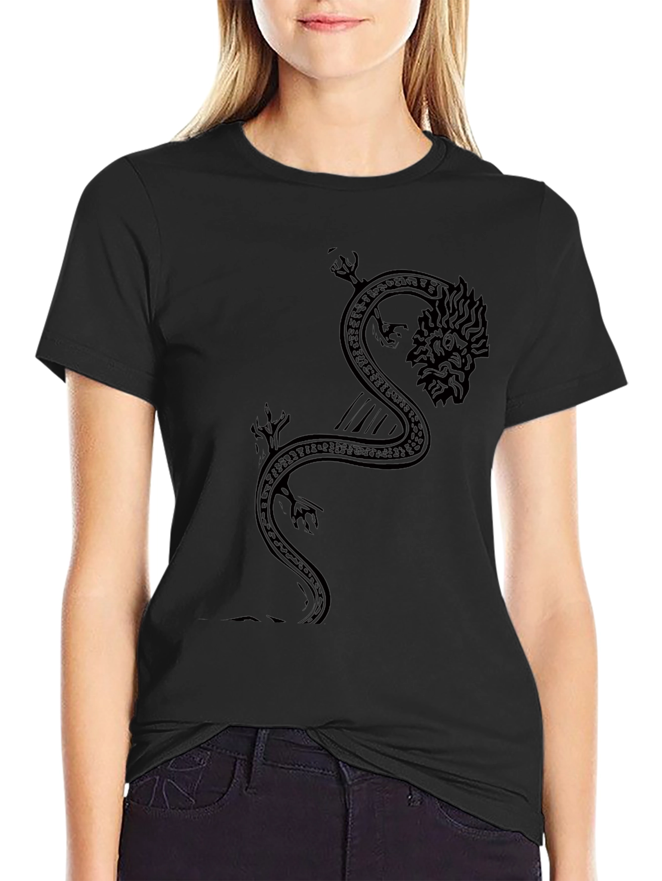 Black Dragon Graphic Tee - Mens Casual Short Sleeve Shirt