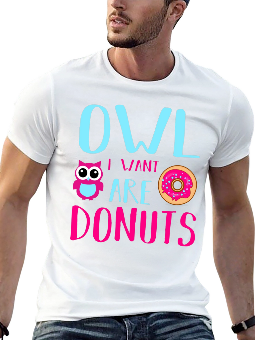 Owl I Want Are Donuts Funny Graphic T-Shirt