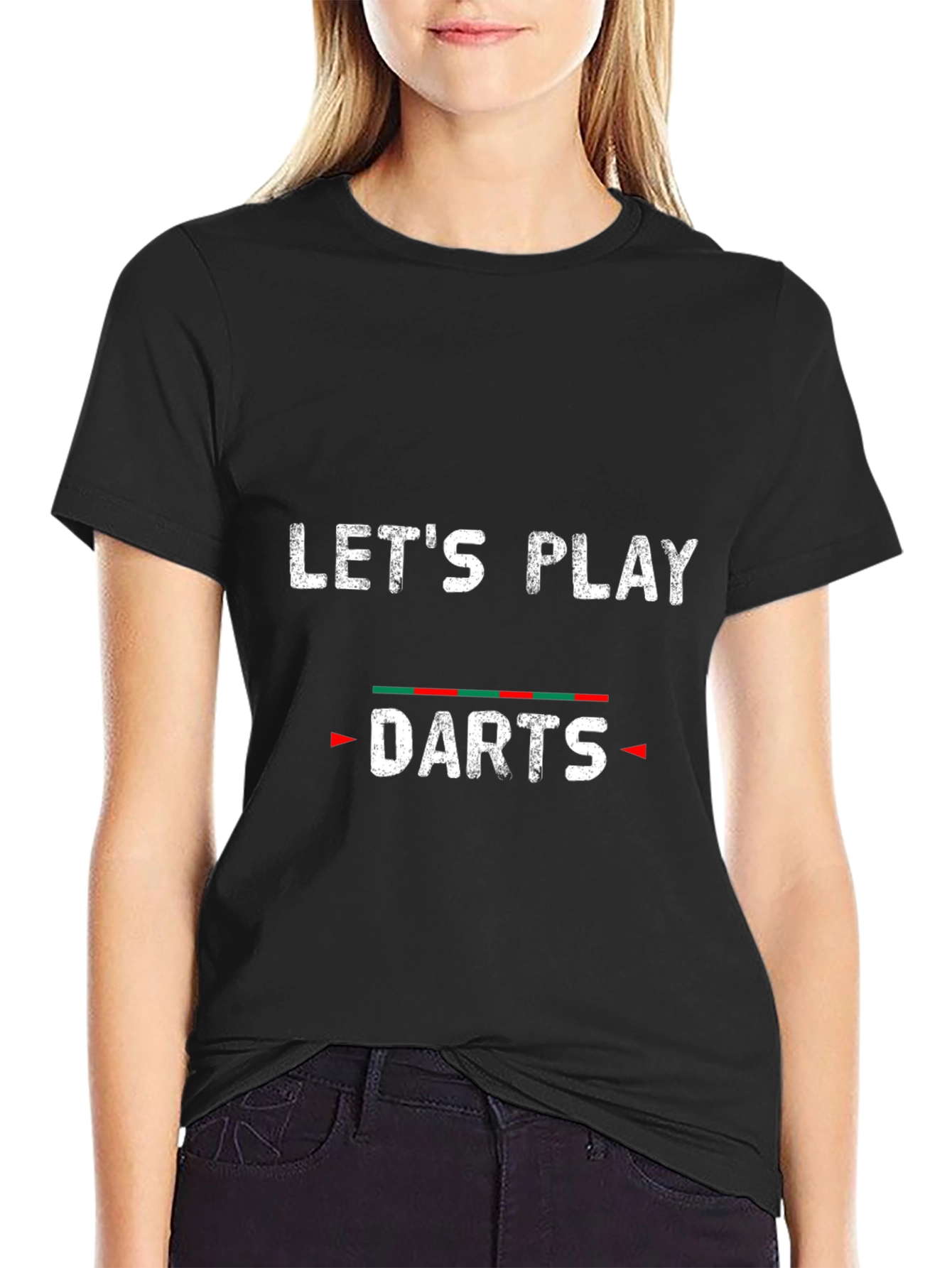 Lets Play Darts Black Graphic Tee