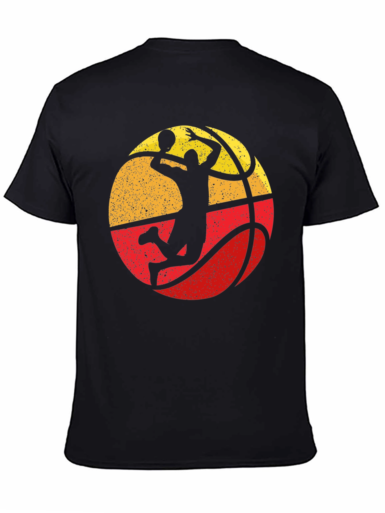 Vintage Basketball Player Graphic Tee - Black